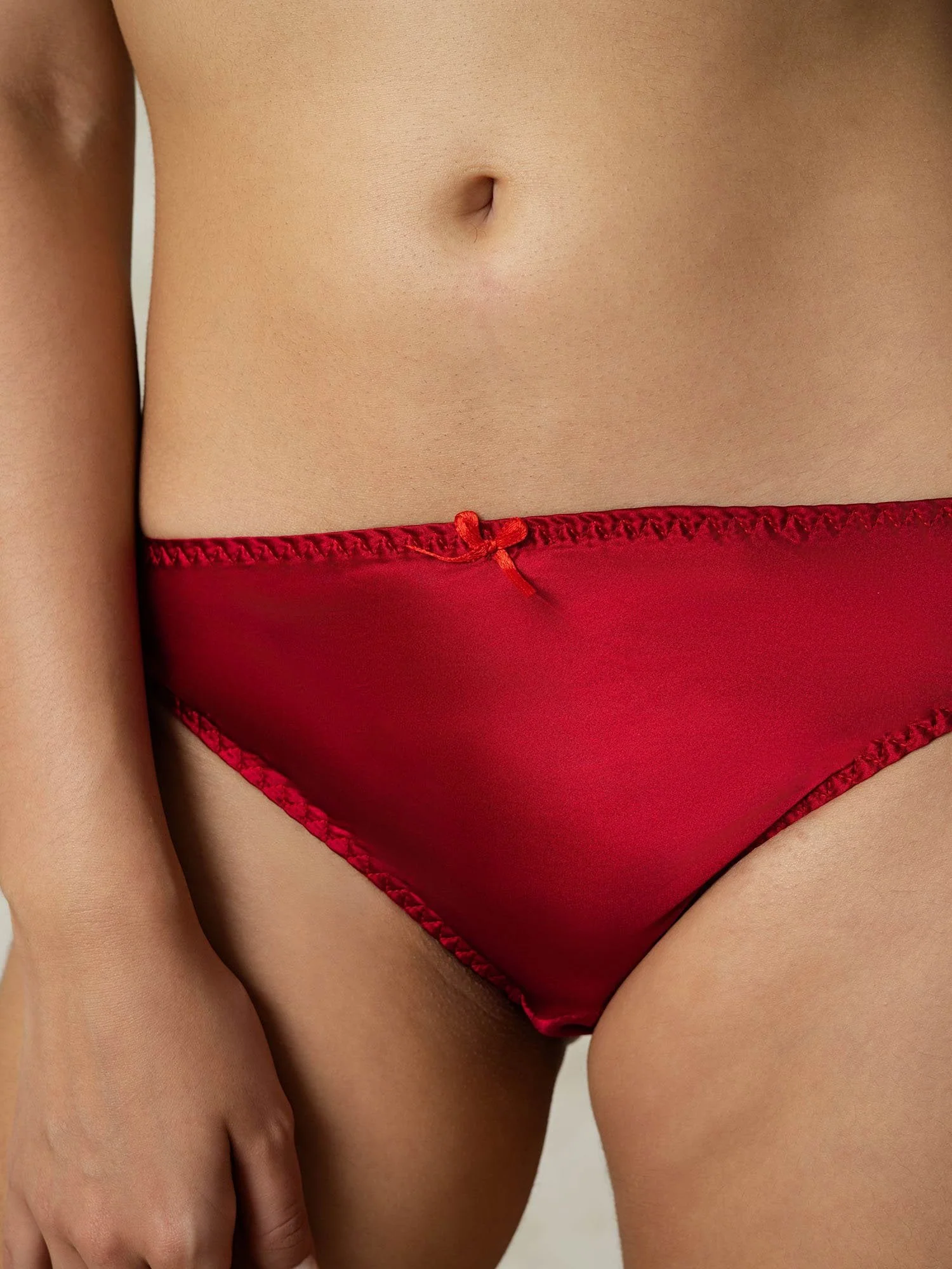 100% Mulberry Silk Classic Bikini Panty with Bow - Image 36