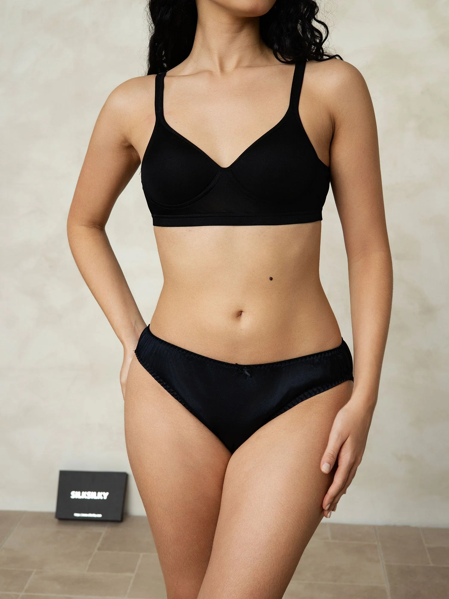 100% Mulberry Silk Classic Bikini Panty with Bow - Image 8