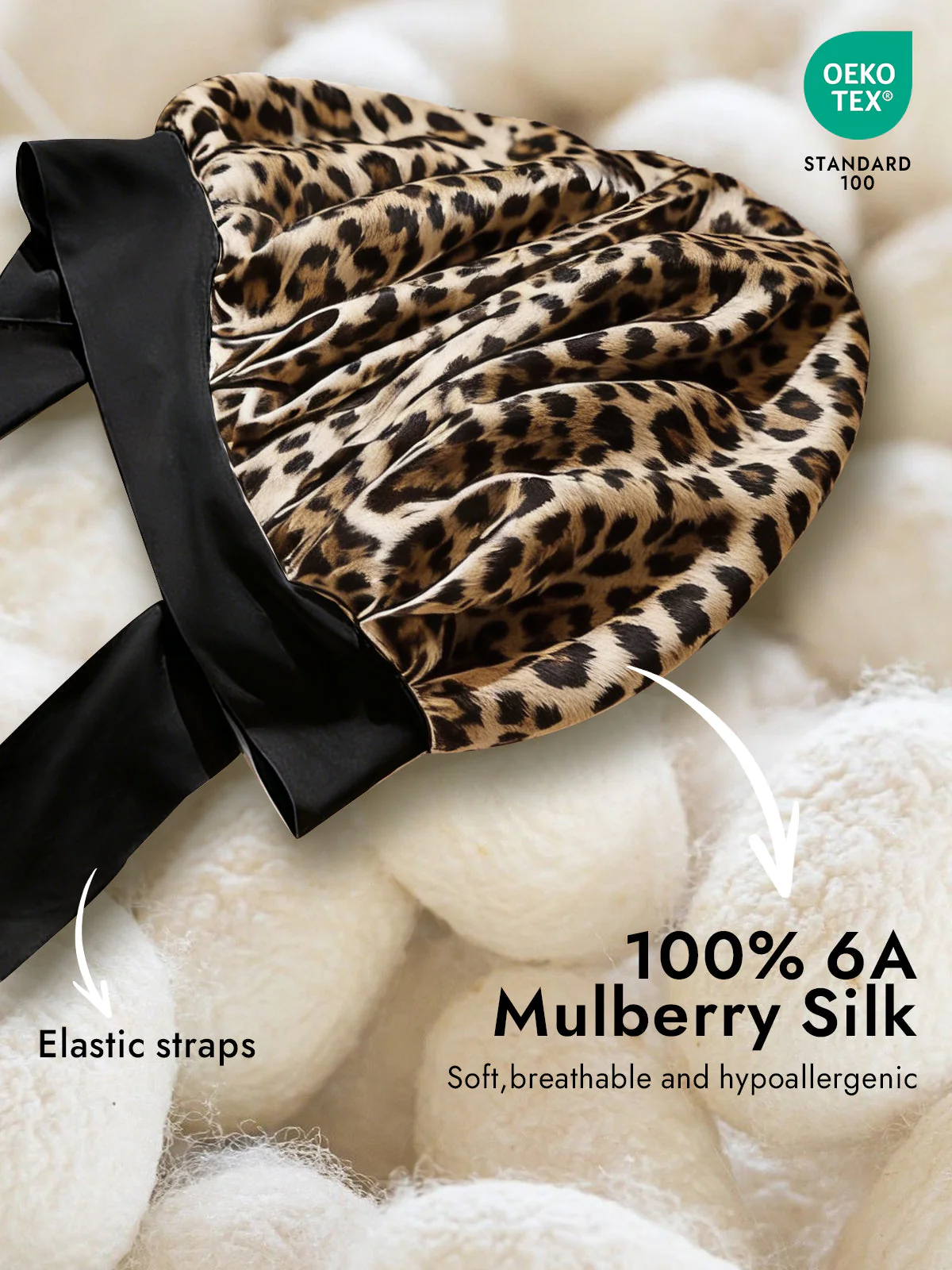 100% Mulberry Silk Bonnet Bowknot Tie Sleep Cap for Hair Protection - Image 20