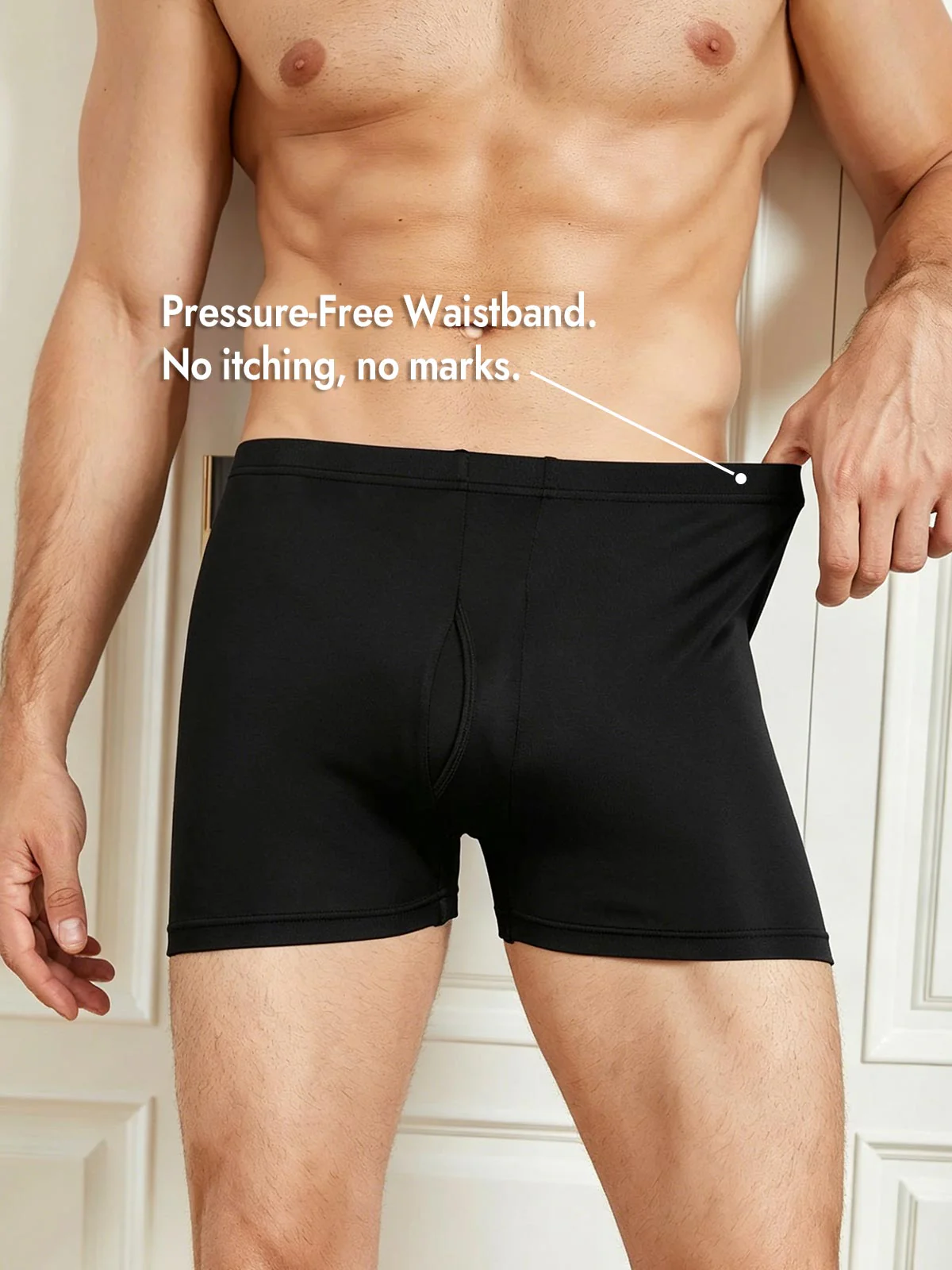 100% Mulberry Silk Mens Underwear with Front Opening - Image 12