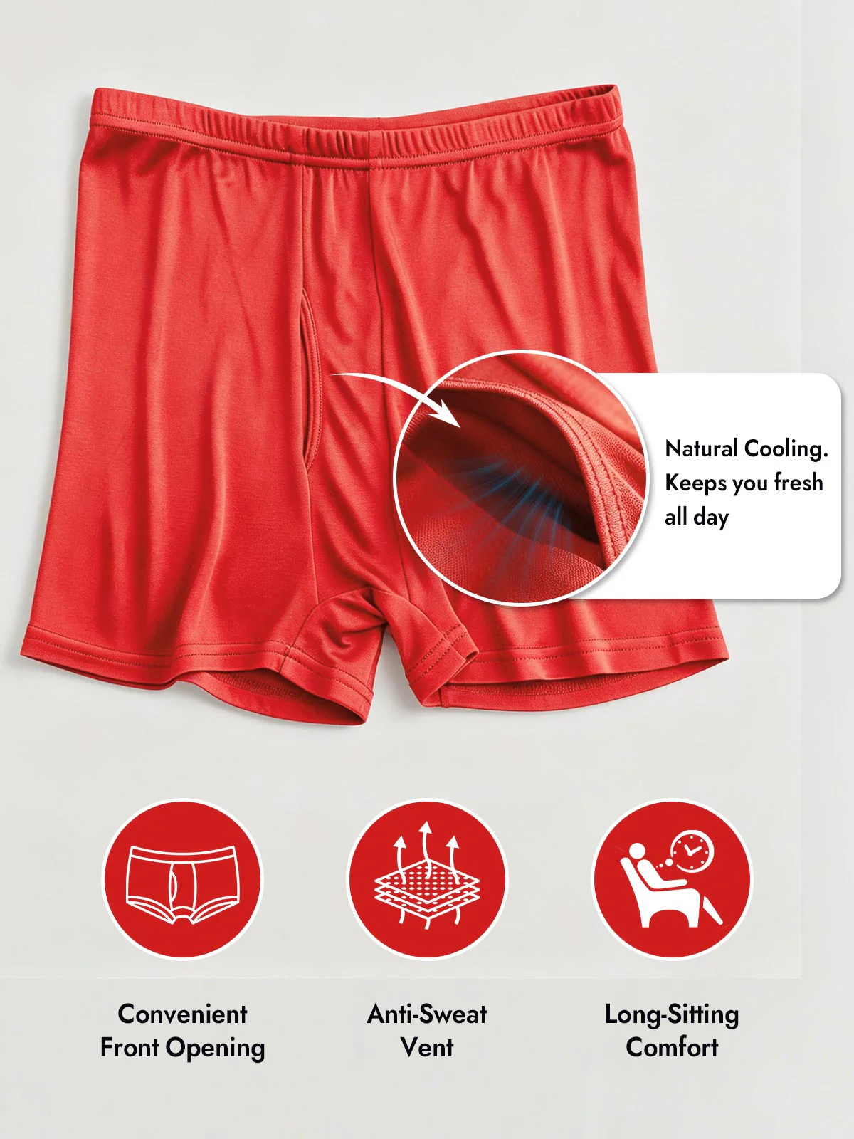 100% Mulberry Silk Mens Underwear with Front Opening - Image 17