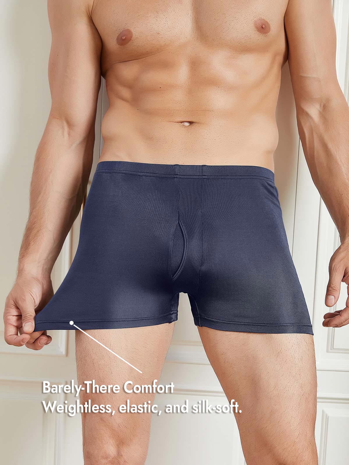 100% Mulberry Silk Mens Underwear with Front Opening - Image 4