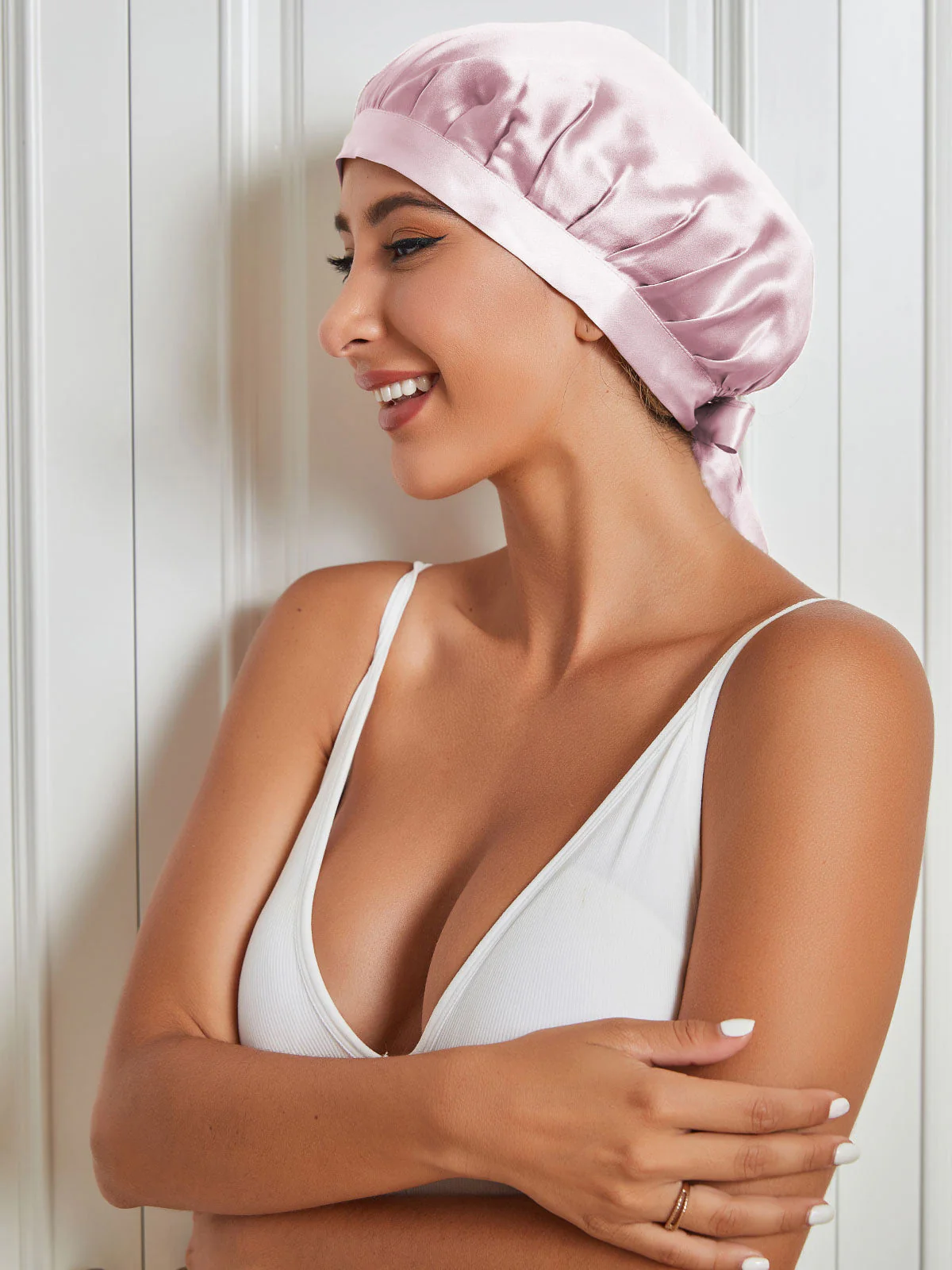 100% Mulberry Silk Sleep Cap for Hair Protection, Anti-Frizz Night Bonnet - Image 29