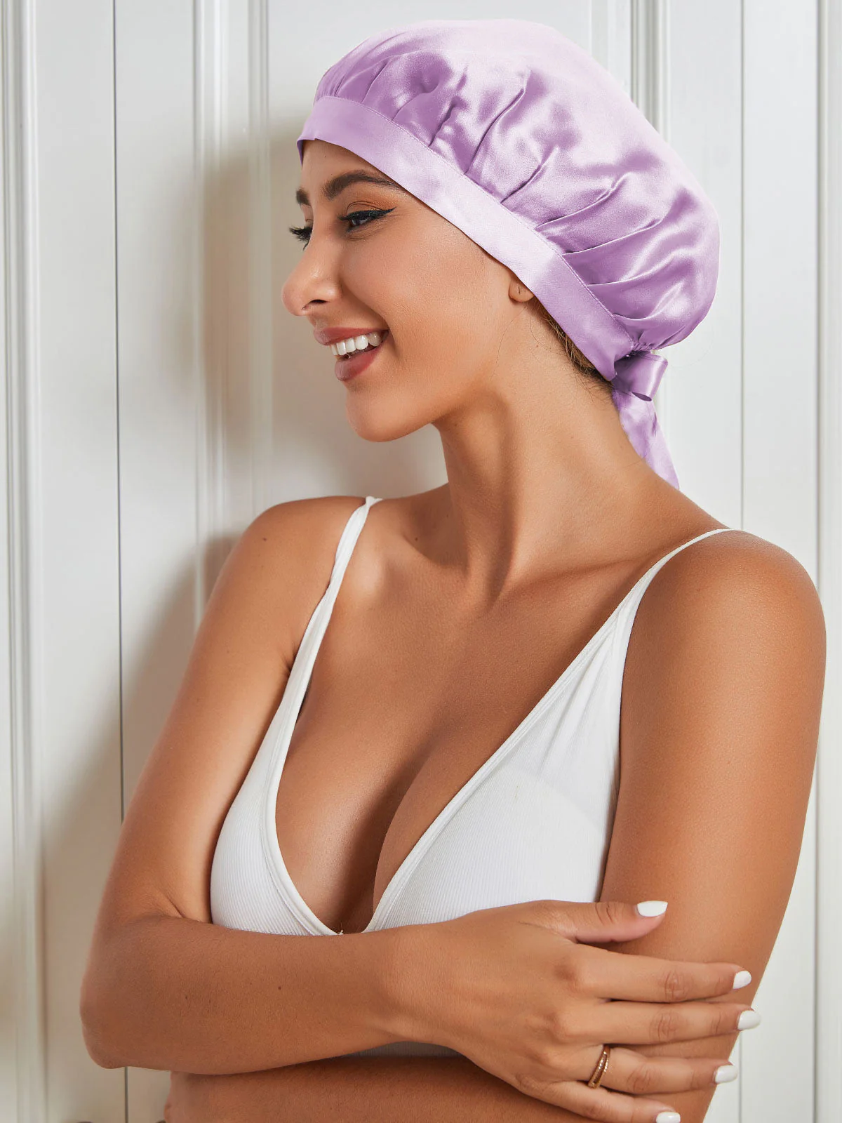 100% Mulberry Silk Sleep Cap for Hair Protection, Anti-Frizz Night Bonnet - Image 72