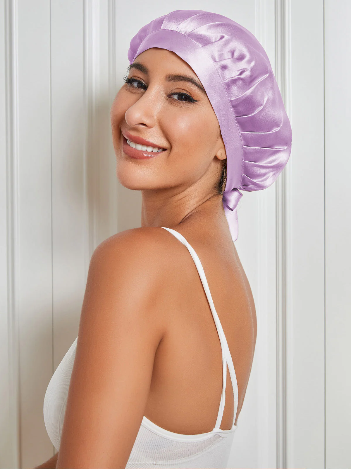 100% Mulberry Silk Sleep Cap for Hair Protection, Anti-Frizz Night Bonnet - Image 74