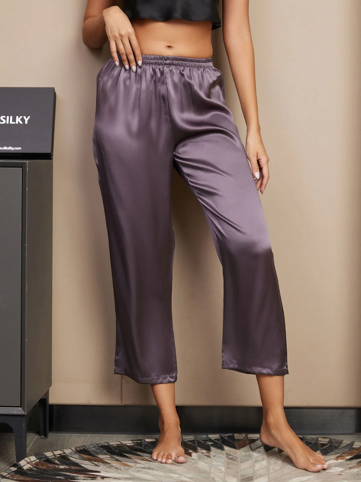 100% Mulberry Silk Classic Women's Sleep Pants - Image 10
