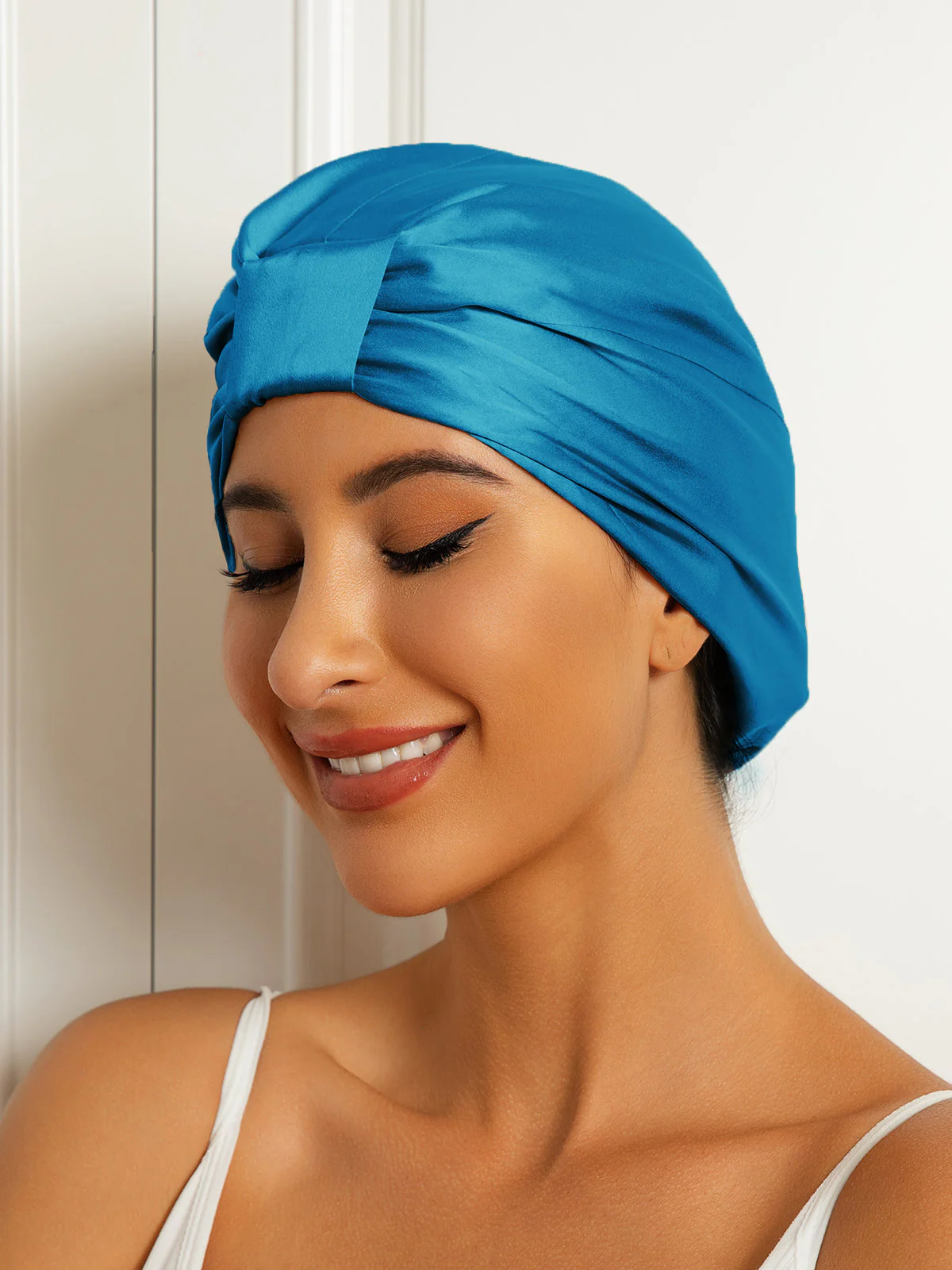 100% Mulberry Silk Sleep Cap Double Layer Night Turban Bonnet - Image 37