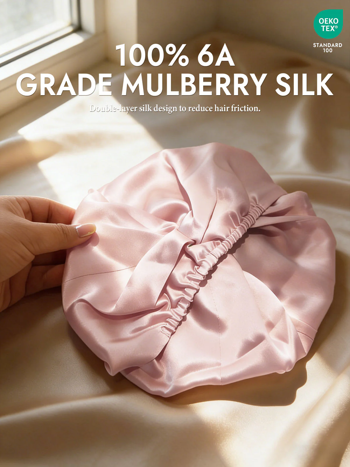 100% Mulberry Silk Sleep Cap Double Layer Night Turban Bonnet - Image 51