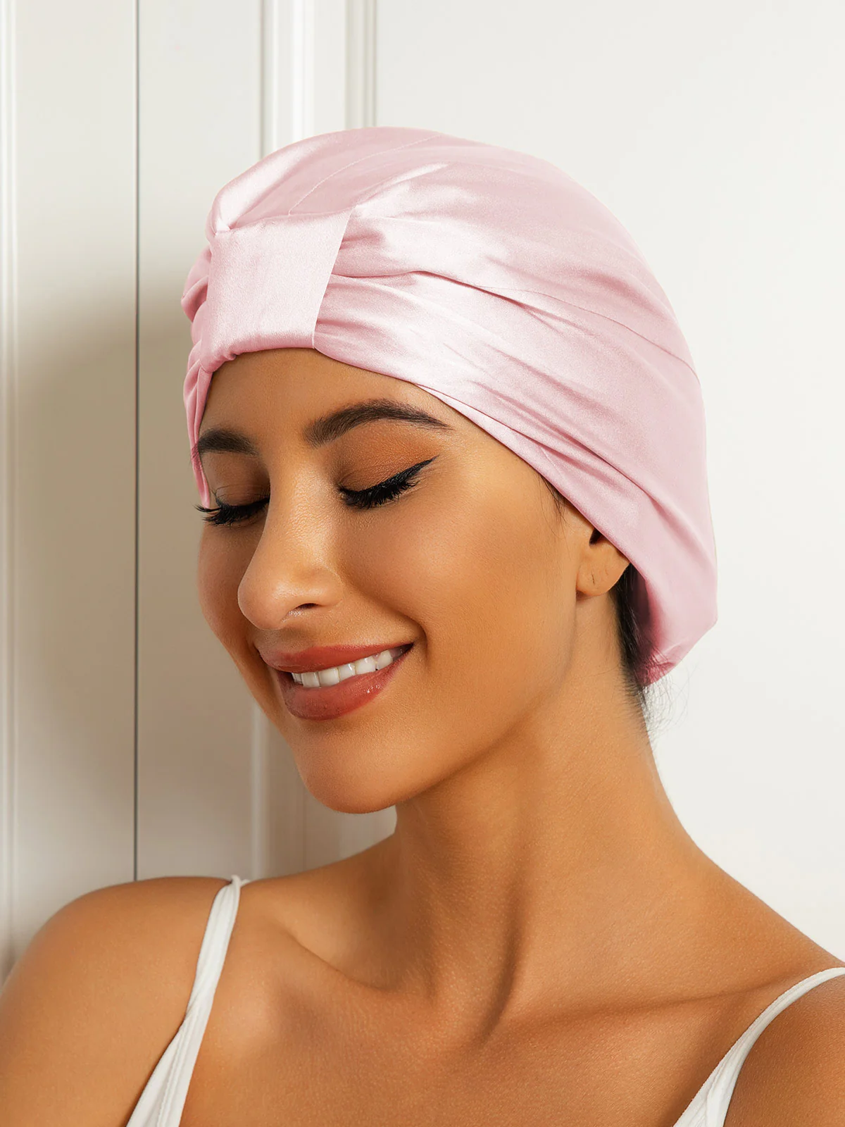 100% Mulberry Silk Sleep Cap Double Layer Night Turban Bonnet - Image 54