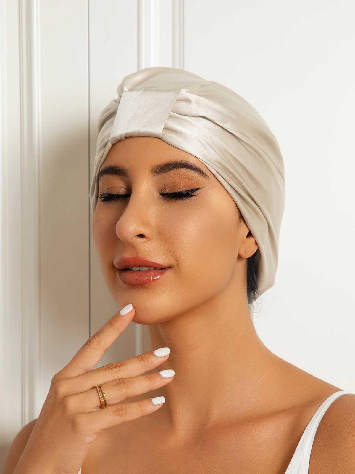 100% Mulberry Silk Sleep Cap Double Layer Night Turban Bonnet - Image 7