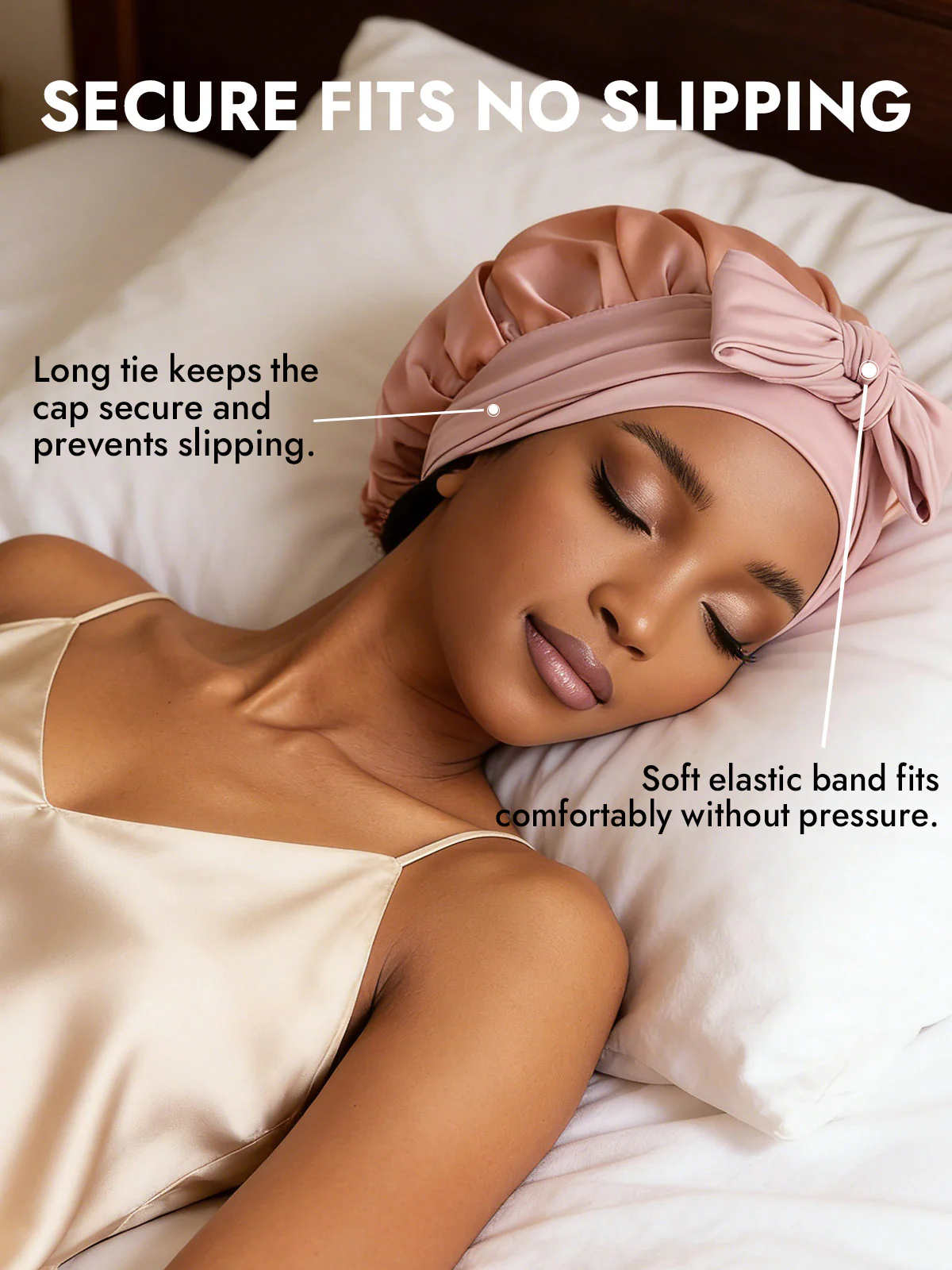 100% Mulberry Silk Double-Layer Bonnet with Adjustable Long Tie - Image 16