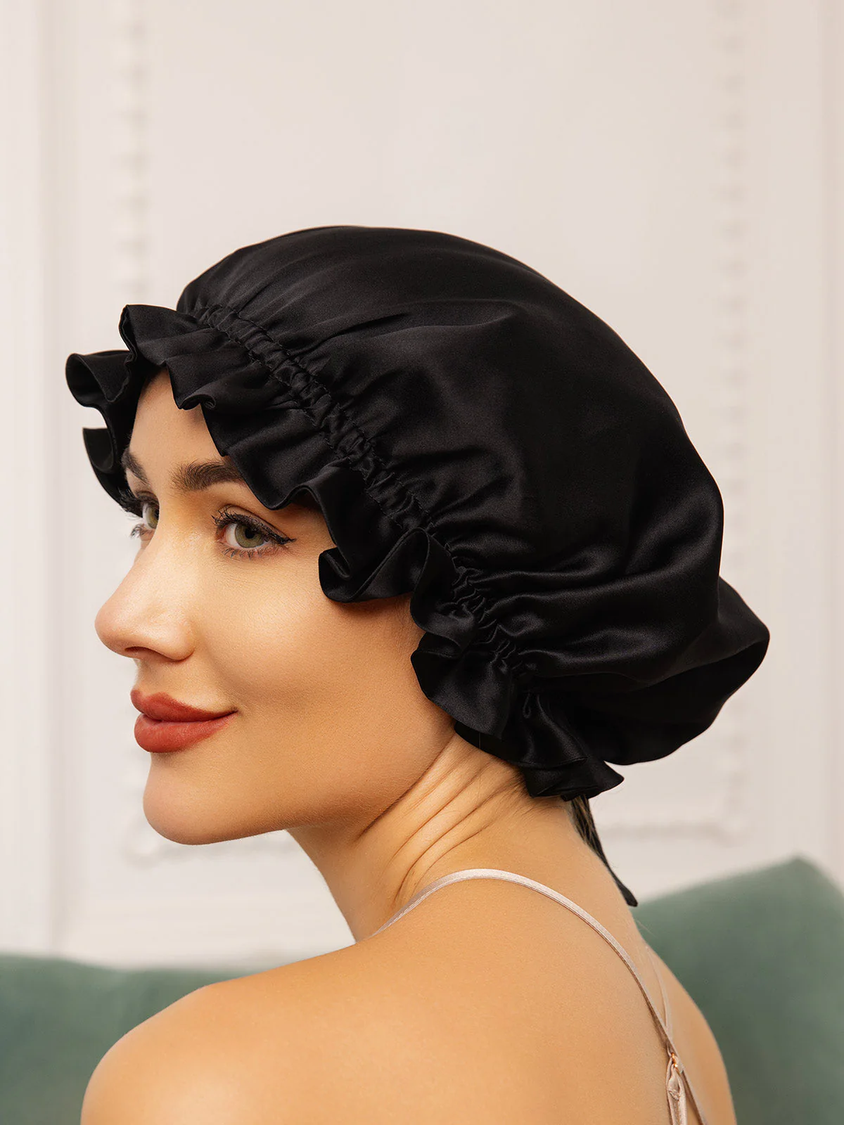 100% Mulberry Silk Sleep Cap Double Layer Bonnet with Ribbon - Image 18