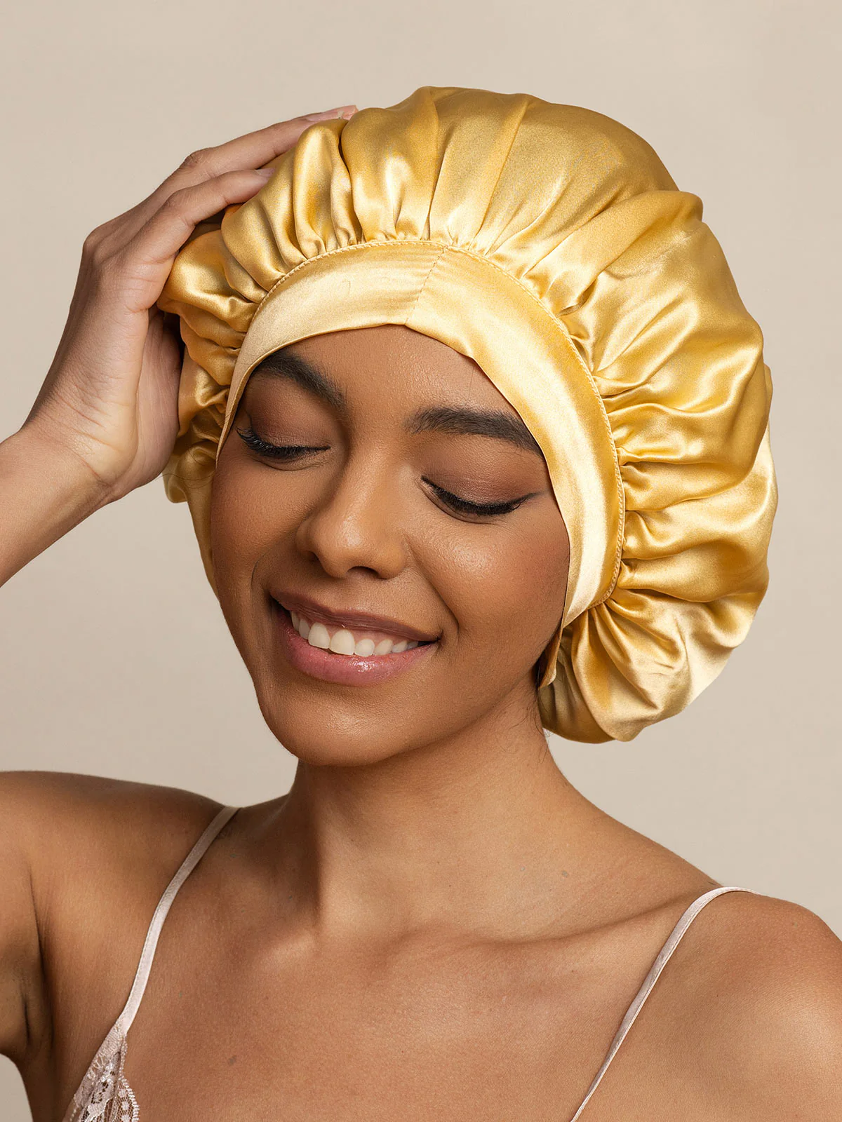 100% Mulberry Silk Elegant Bonnet with Long Ribbons - Image 53