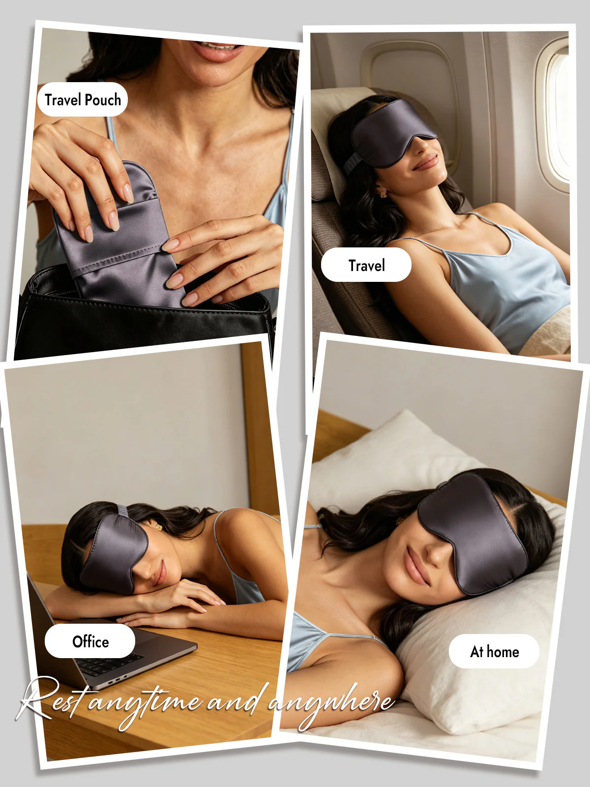 100% Mulberry Silk Eye Mask And Envelope Pouch Set 2Pcs - Image 14