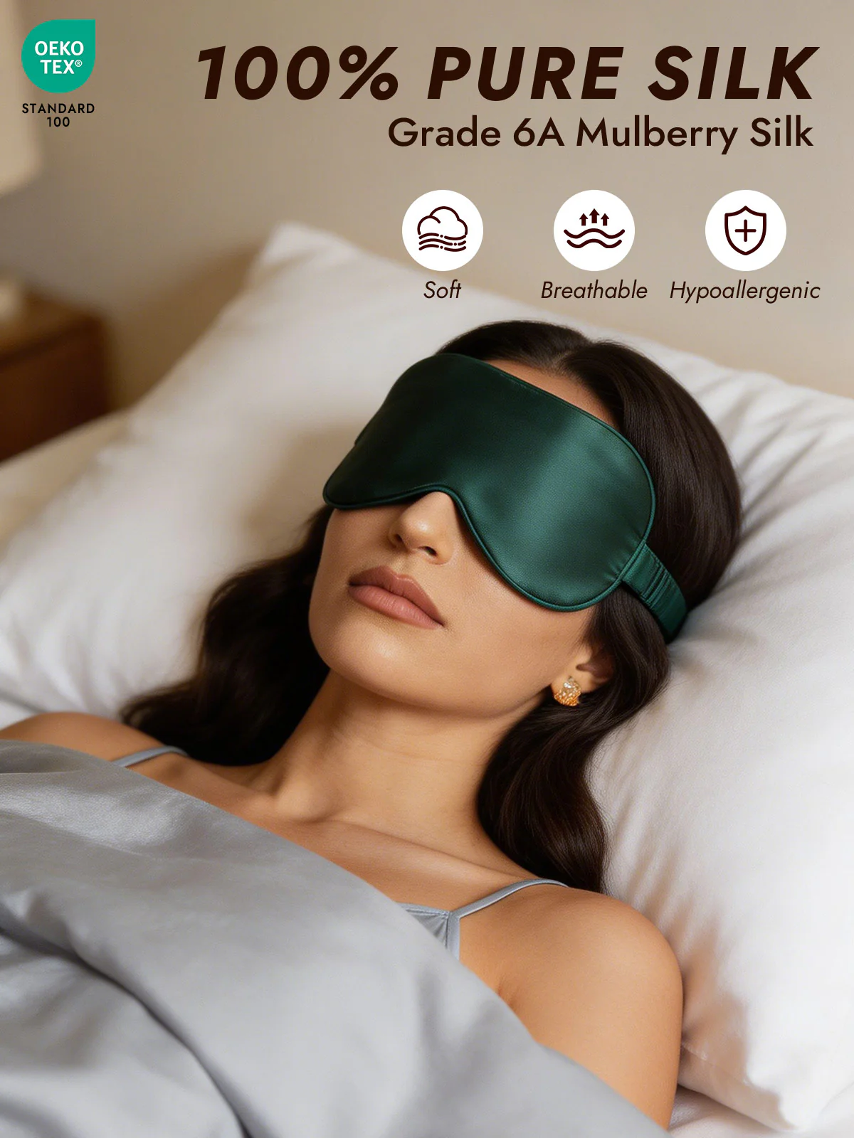 100% Mulberry Silk Eye Mask And Envelope Pouch Set 2Pcs - Image 23