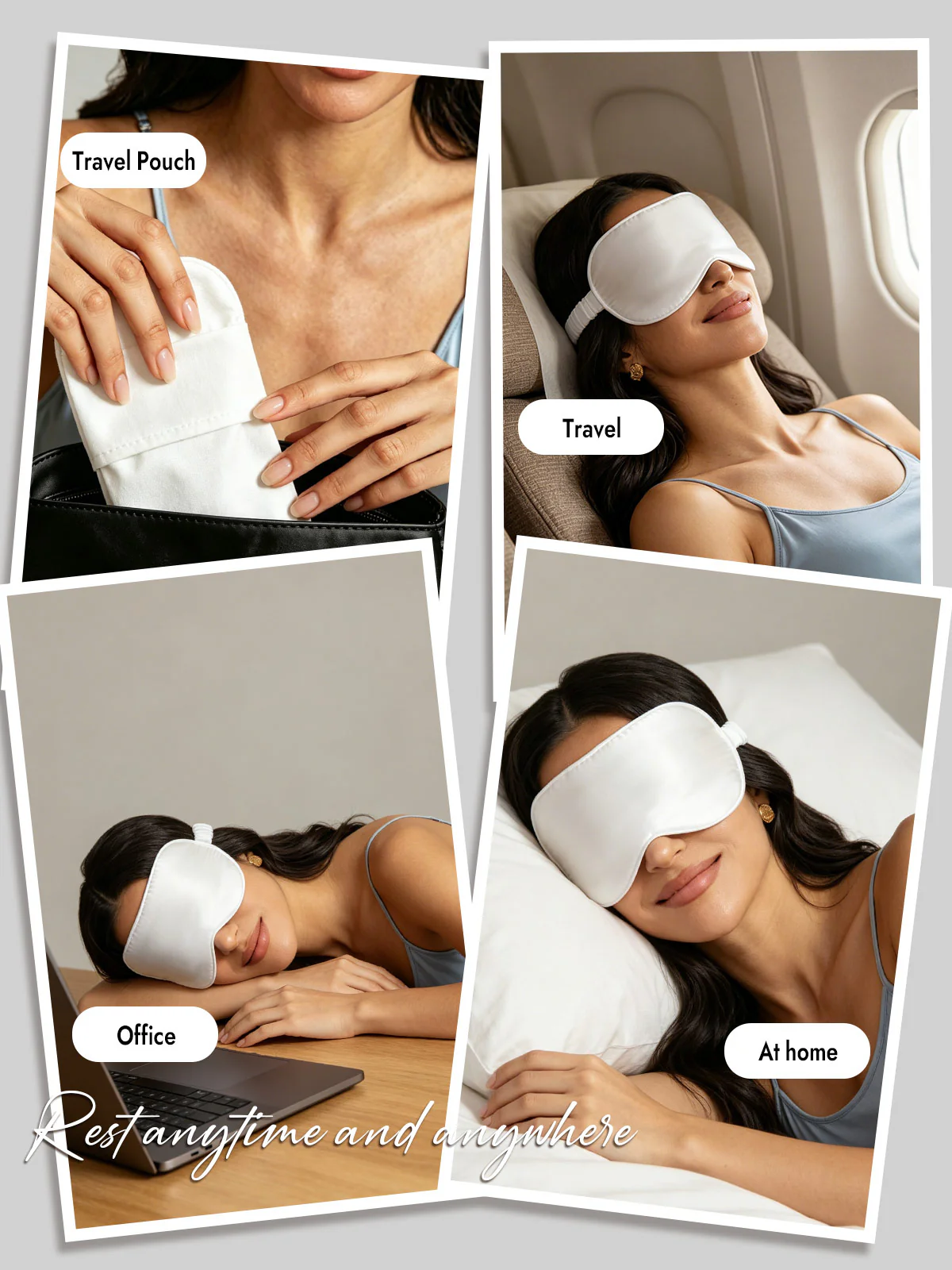 100% Mulberry Silk Eye Mask And Envelope Pouch Set 2Pcs - Image 42