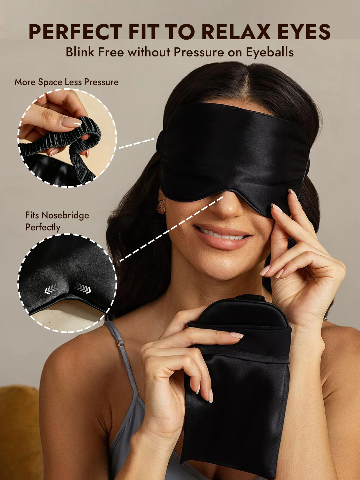 100% Mulberry Silk Eye Mask And Envelope Pouch Set 2Pcs - Image 52