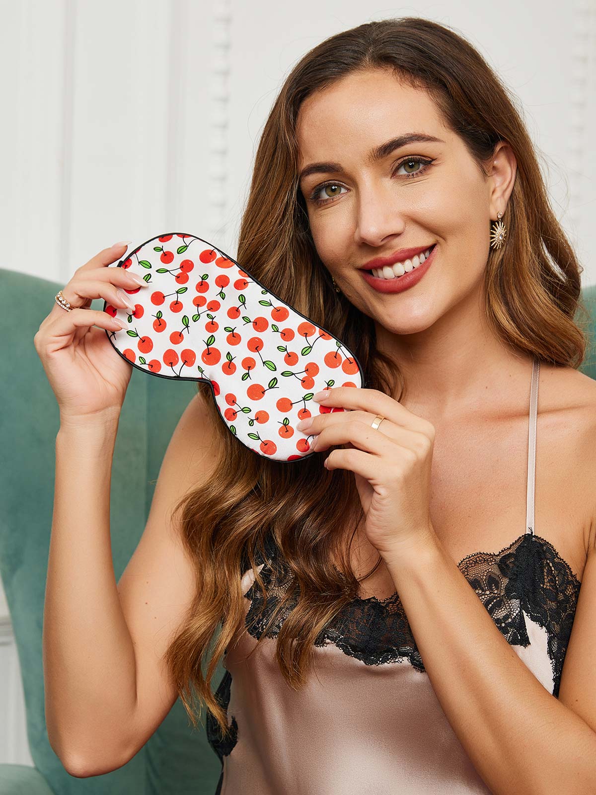 100% Mulberry Silk Flower Printed Sleep Eye Mask - Image 13