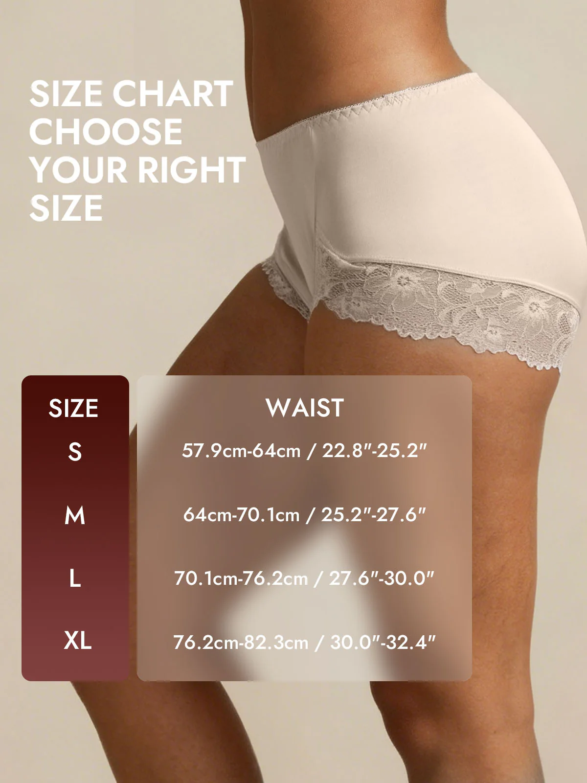 100% Mulberry Silk High Rise Knickers Lace Trim Panty - Image 16