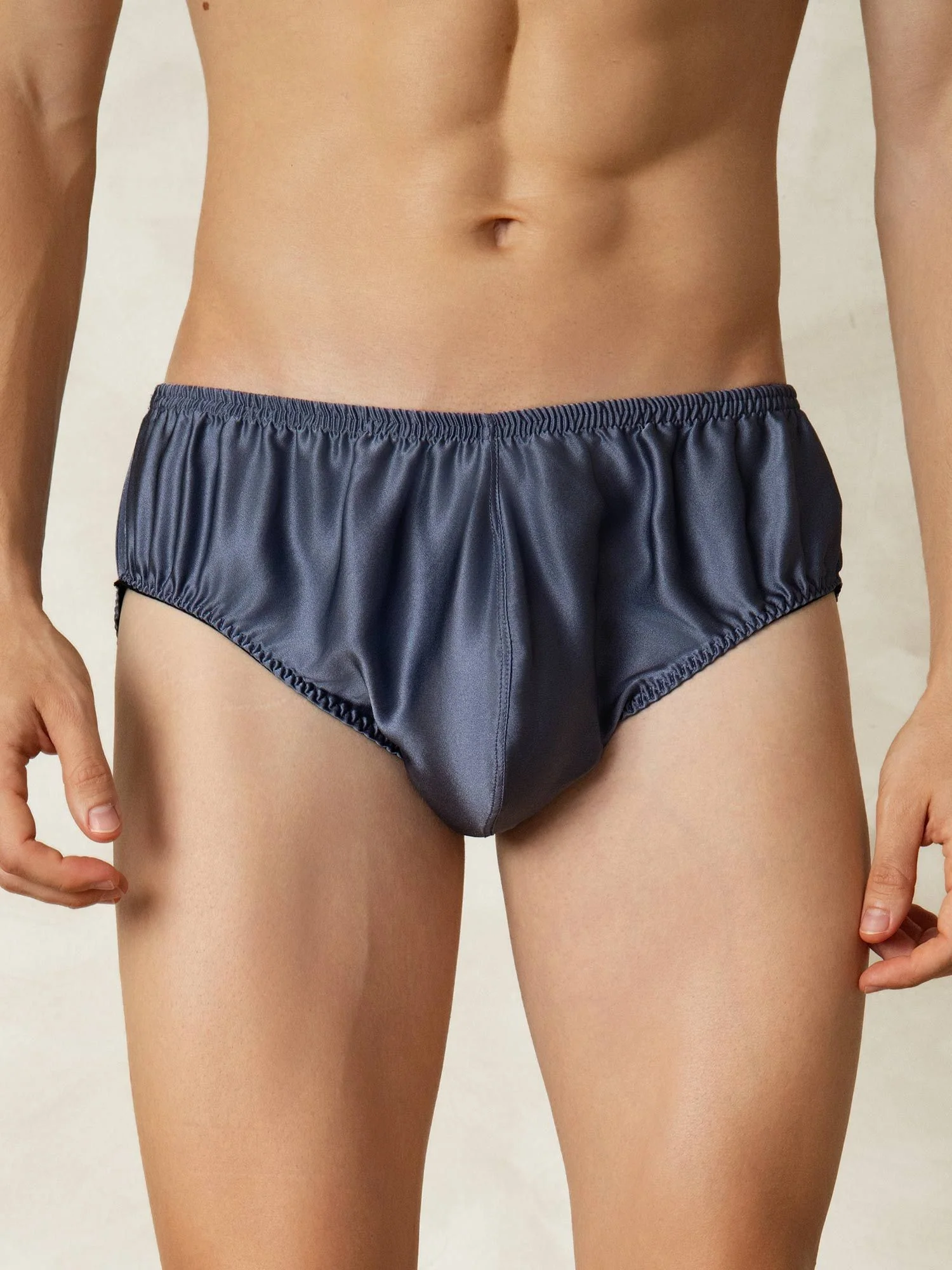 100% Mulberry Silk Briefs Men's Underwear with Elastic Waistband - Image 6