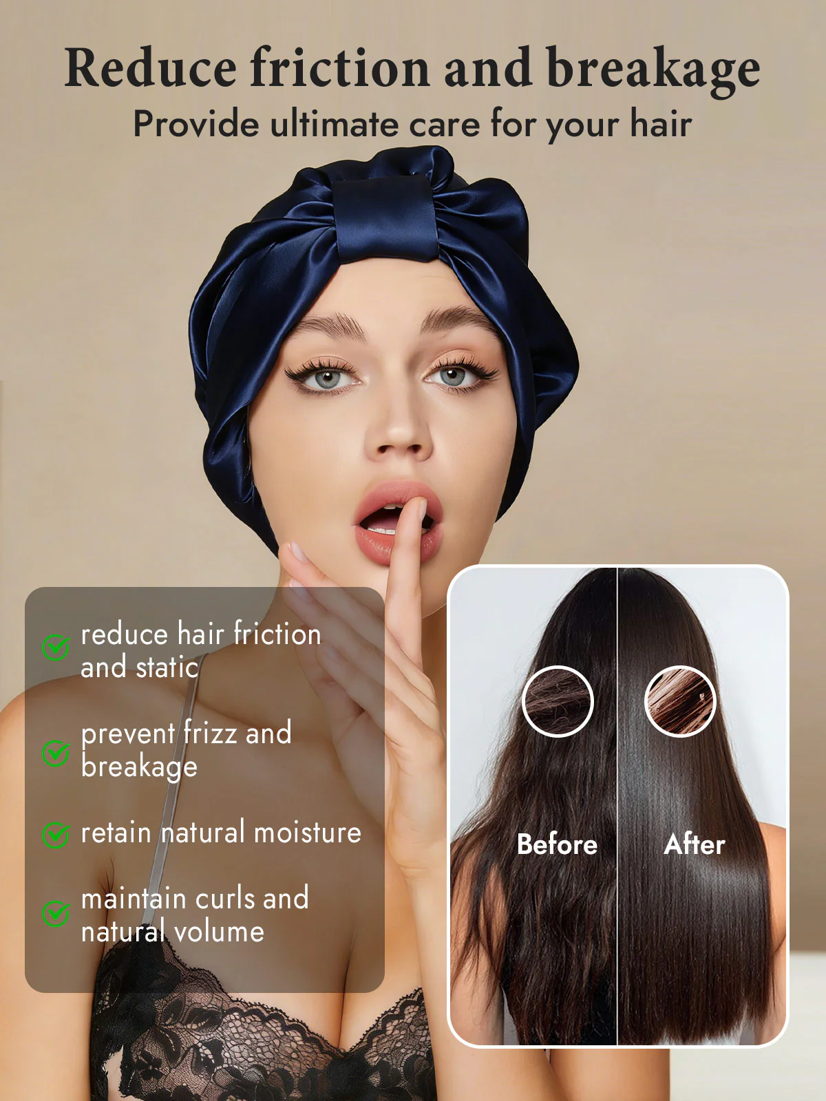 100% Mulberry Silk Night Turban Bonnet - Image 15