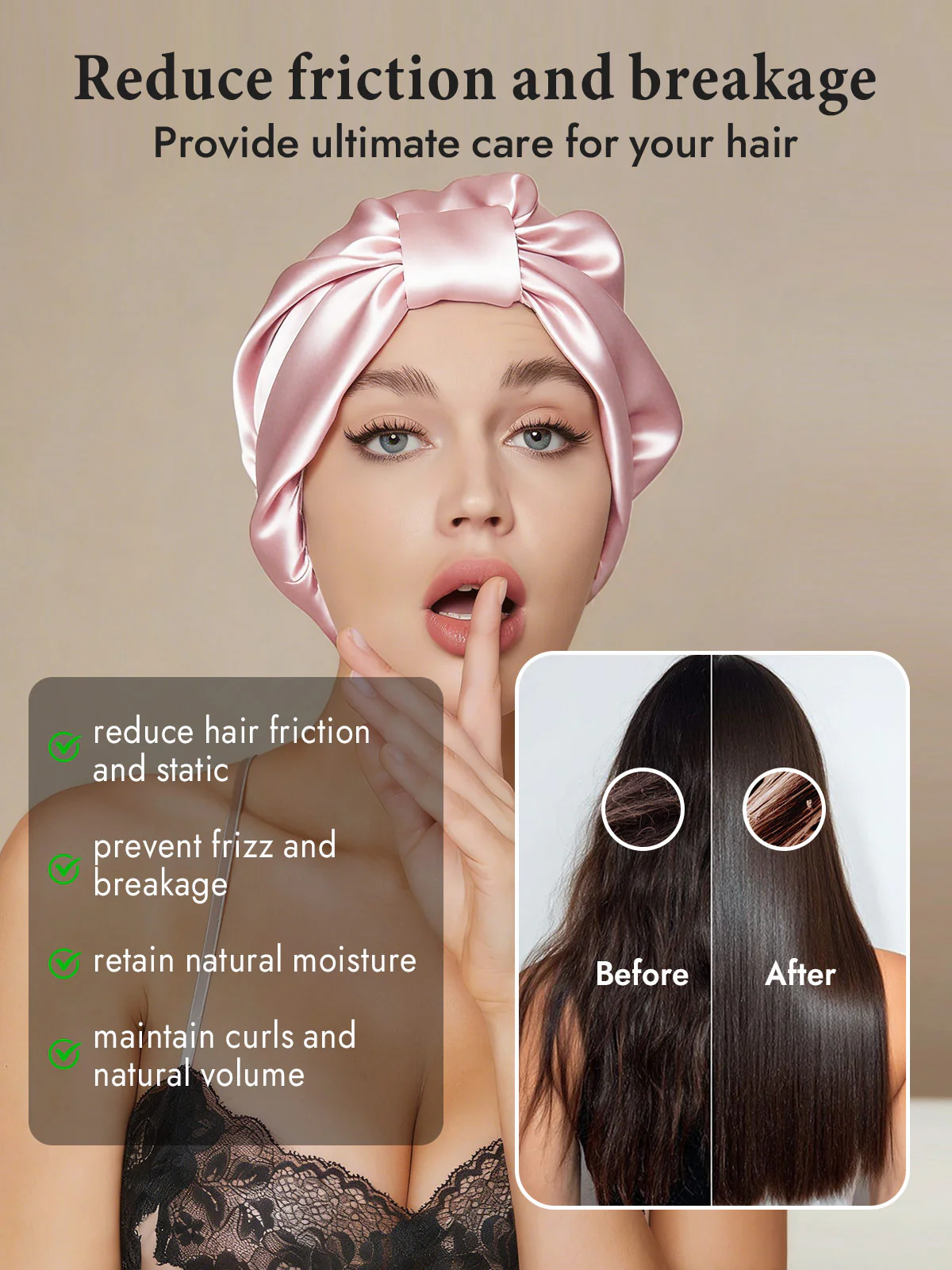 100% Mulberry Silk Night Turban Bonnet - Image 21
