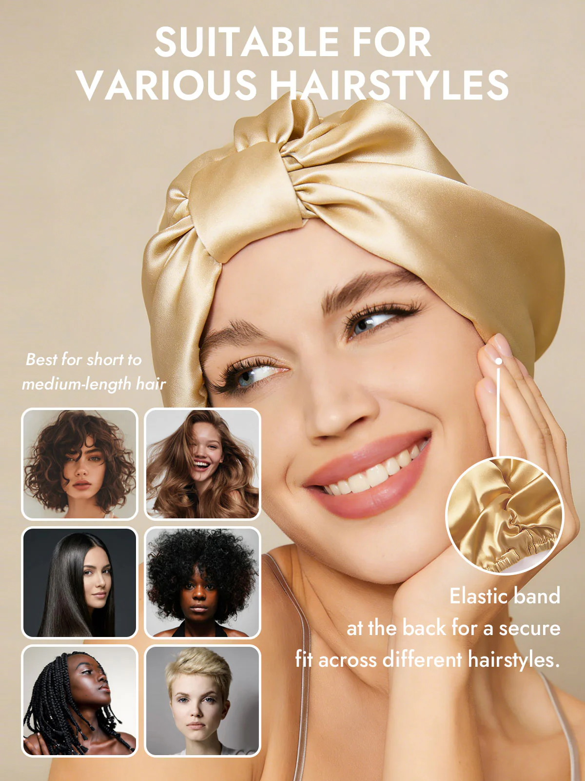 100% Mulberry Silk Night Turban Bonnet - Image 29