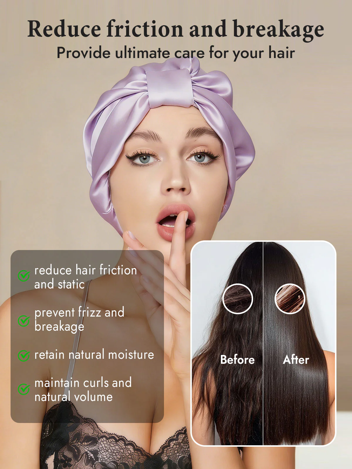100% Mulberry Silk Night Turban Bonnet - Image 33