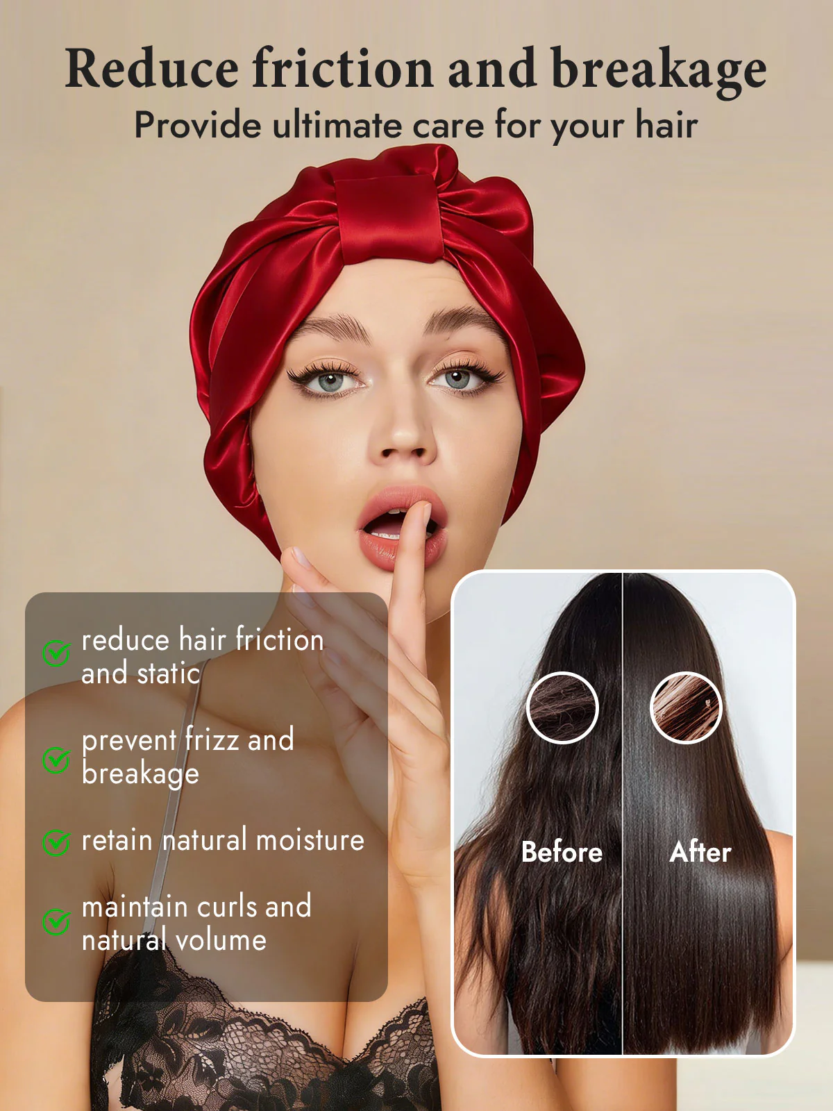 100% Mulberry Silk Night Turban Bonnet - Image 39