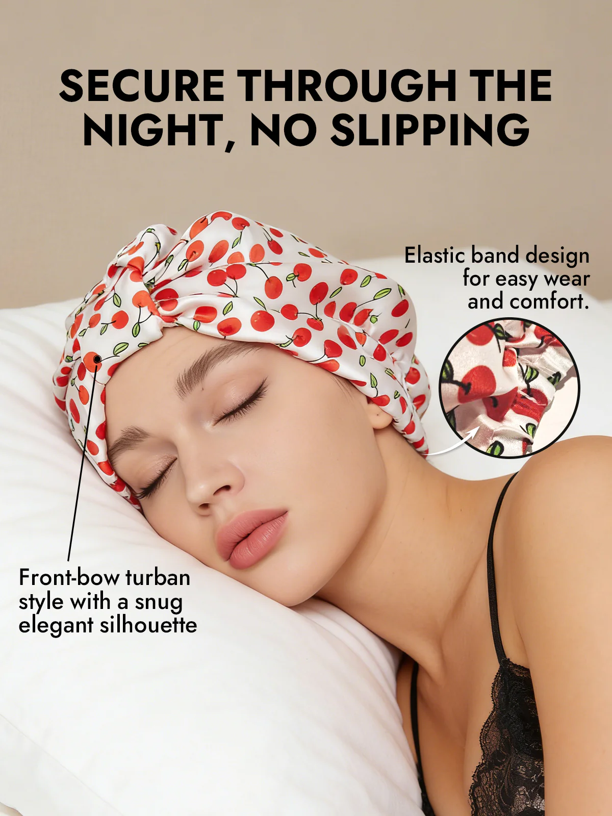 100% Mulberry Silk Night Turban Bonnet - Image 4
