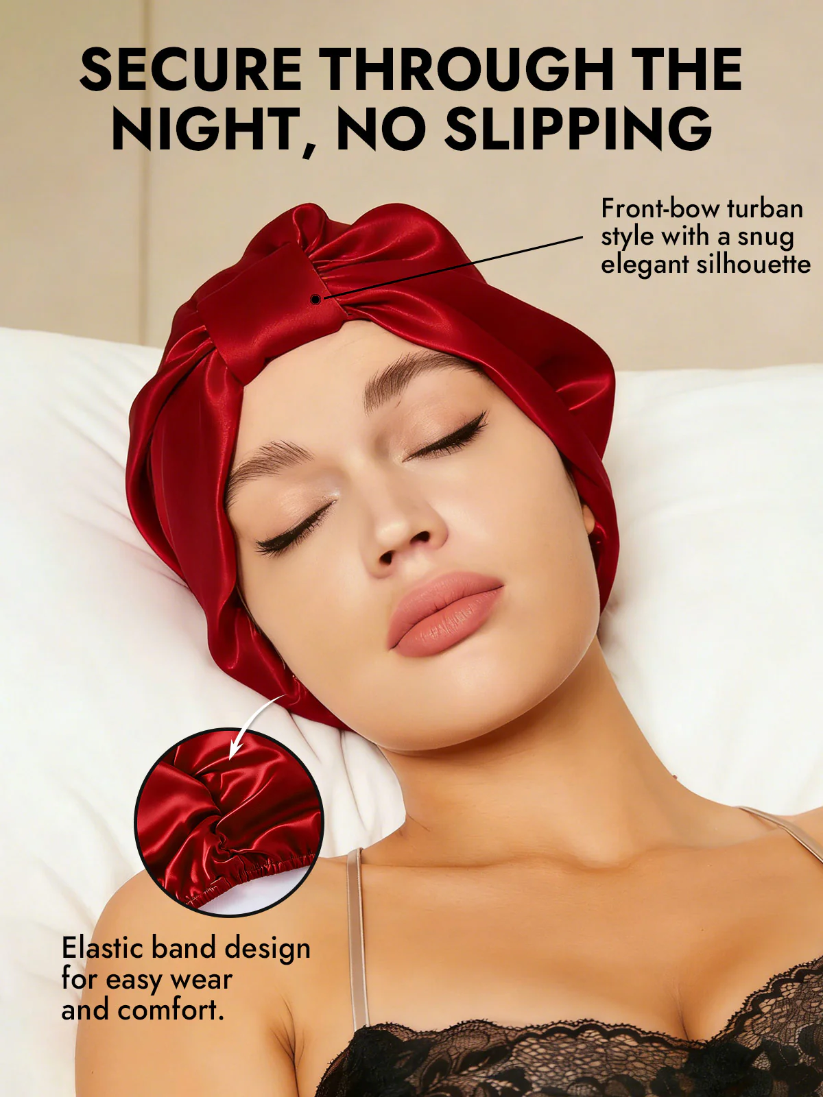 100% Mulberry Silk Night Turban Bonnet - Image 40