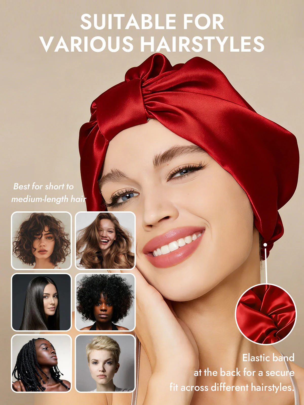100% Mulberry Silk Night Turban Bonnet - Image 41