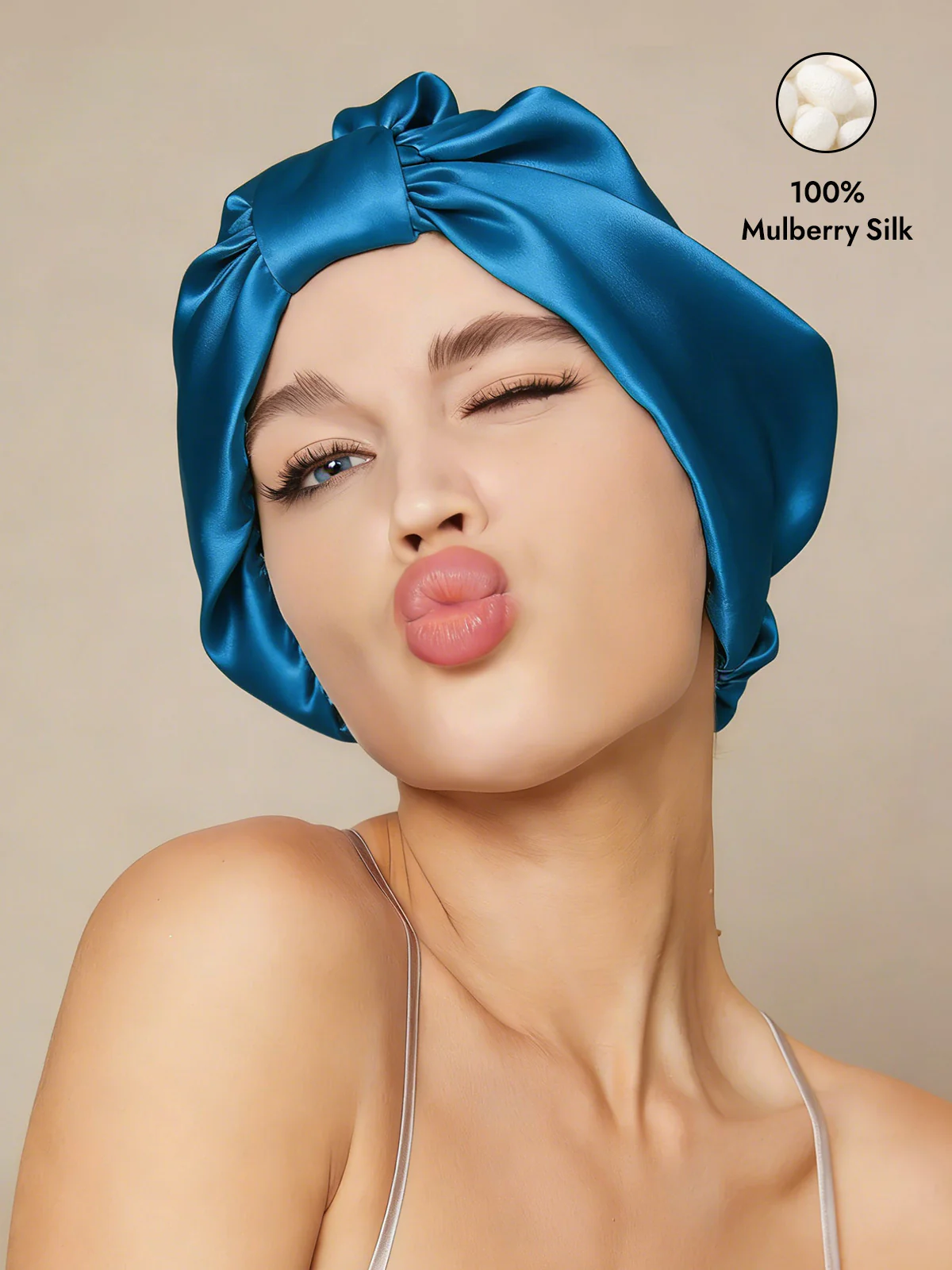 100% Mulberry Silk Night Turban Bonnet - Image 43