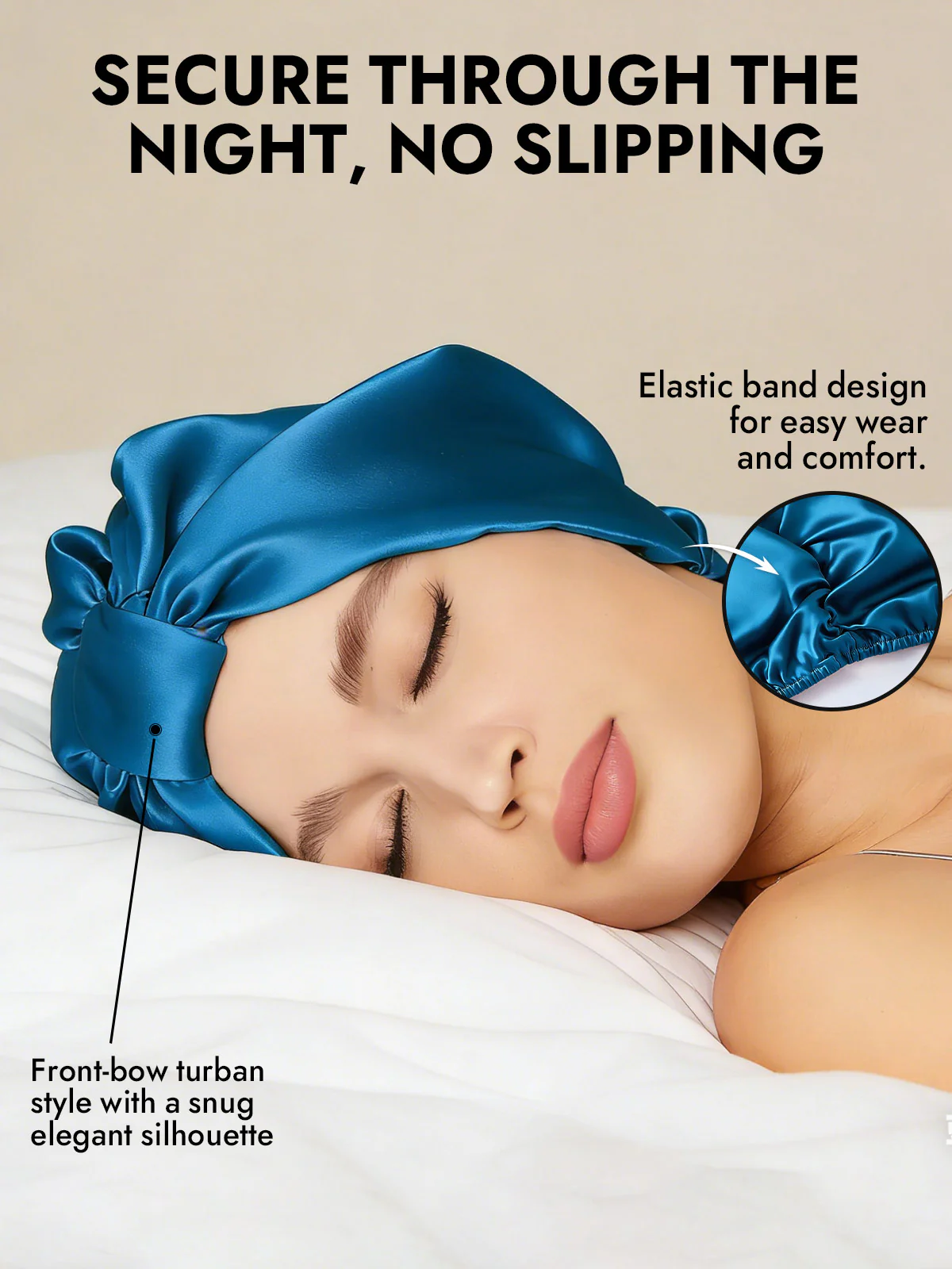 100% Mulberry Silk Night Turban Bonnet - Image 46