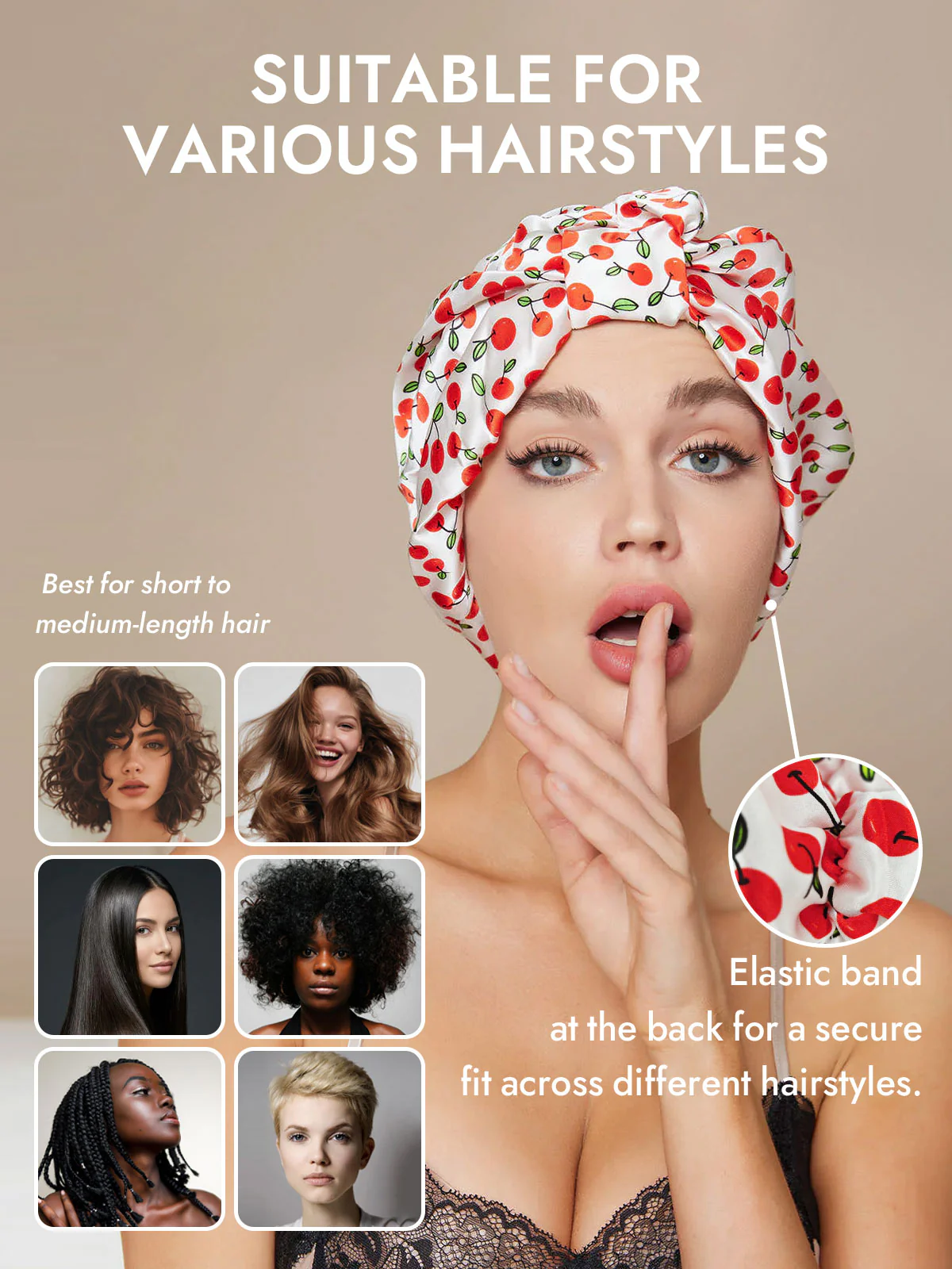100% Mulberry Silk Night Turban Bonnet - Image 5