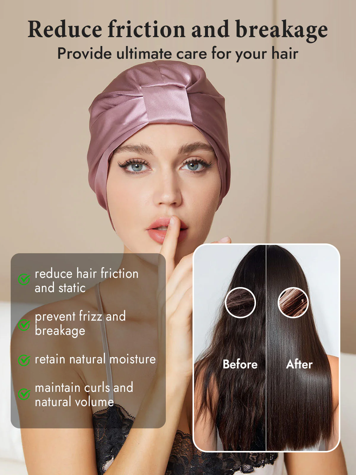 100% Mulberry Silk Night Turban Bonnet - Image 57