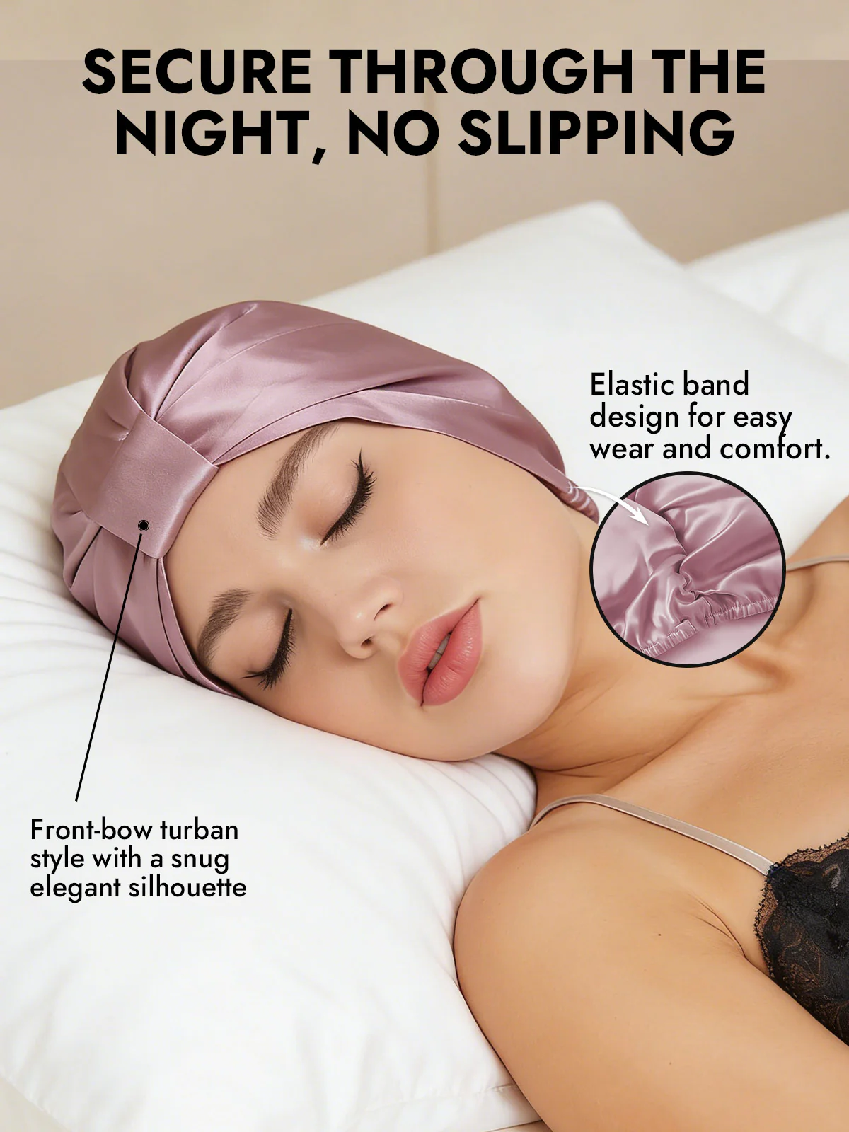 100% Mulberry Silk Night Turban Bonnet - Image 58
