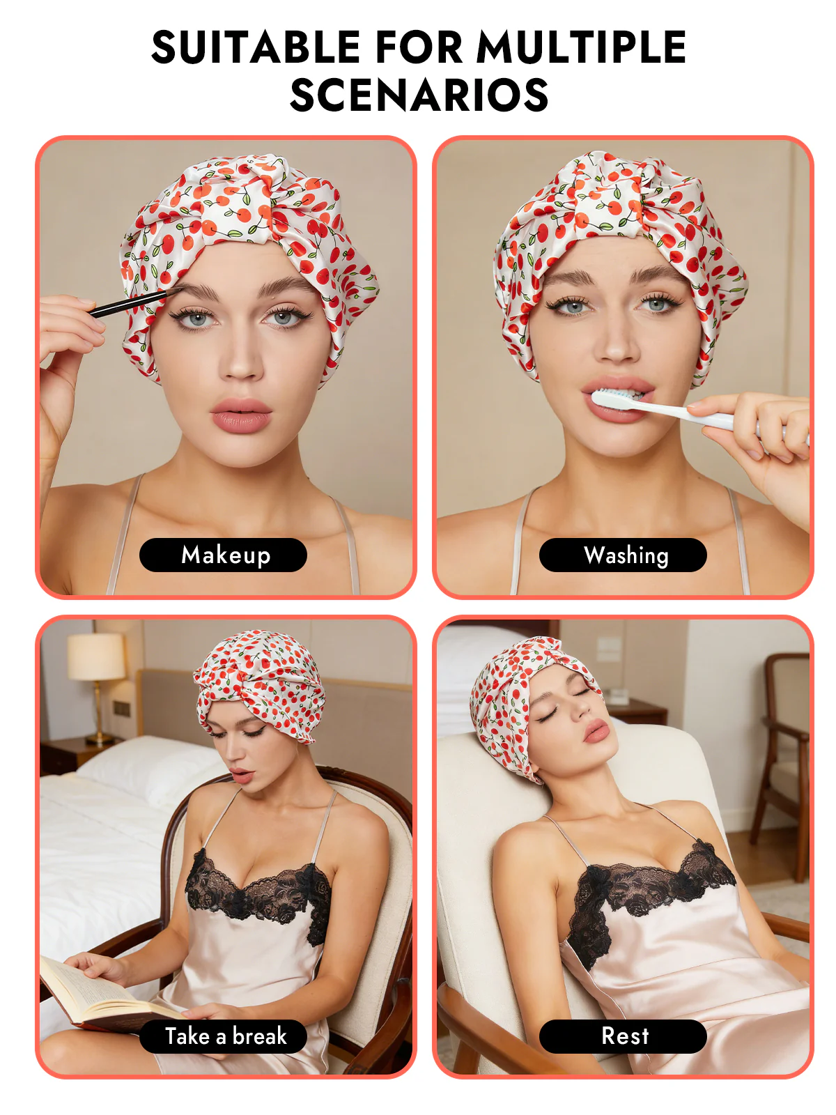 100% Mulberry Silk Night Turban Bonnet - Image 6