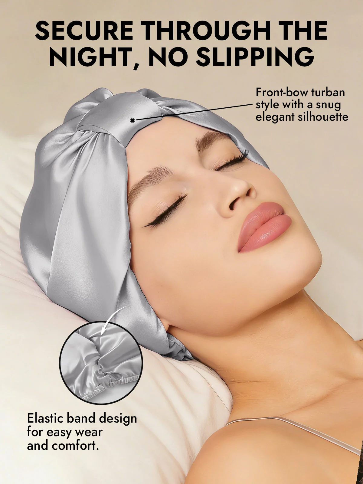 100% Mulberry Silk Night Turban Bonnet - Image 64
