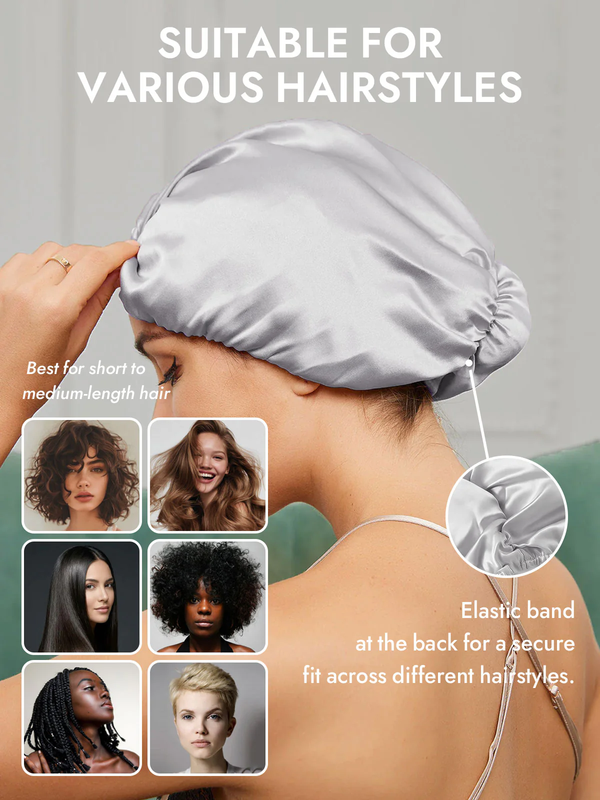 100% Mulberry Silk Night Turban Bonnet - Image 65