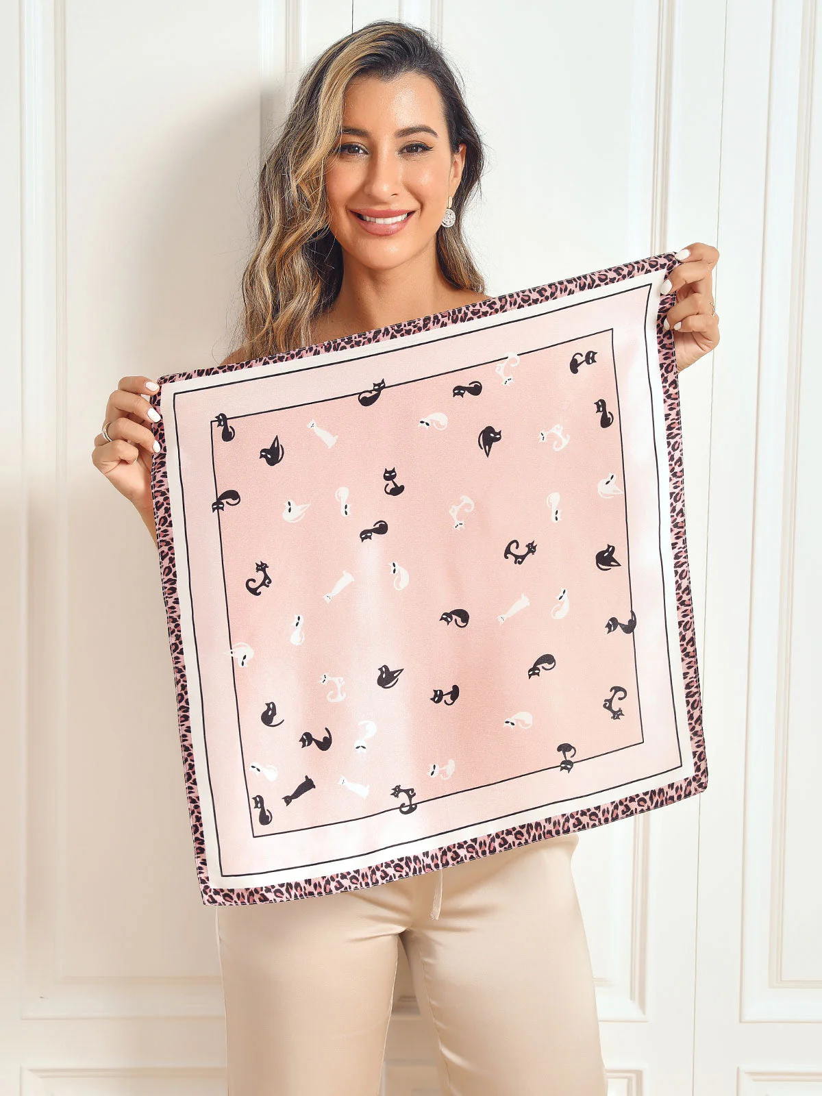 100% Mulberry Silk Printed Designer Square Scarf 53x53cm/21 - Image 9