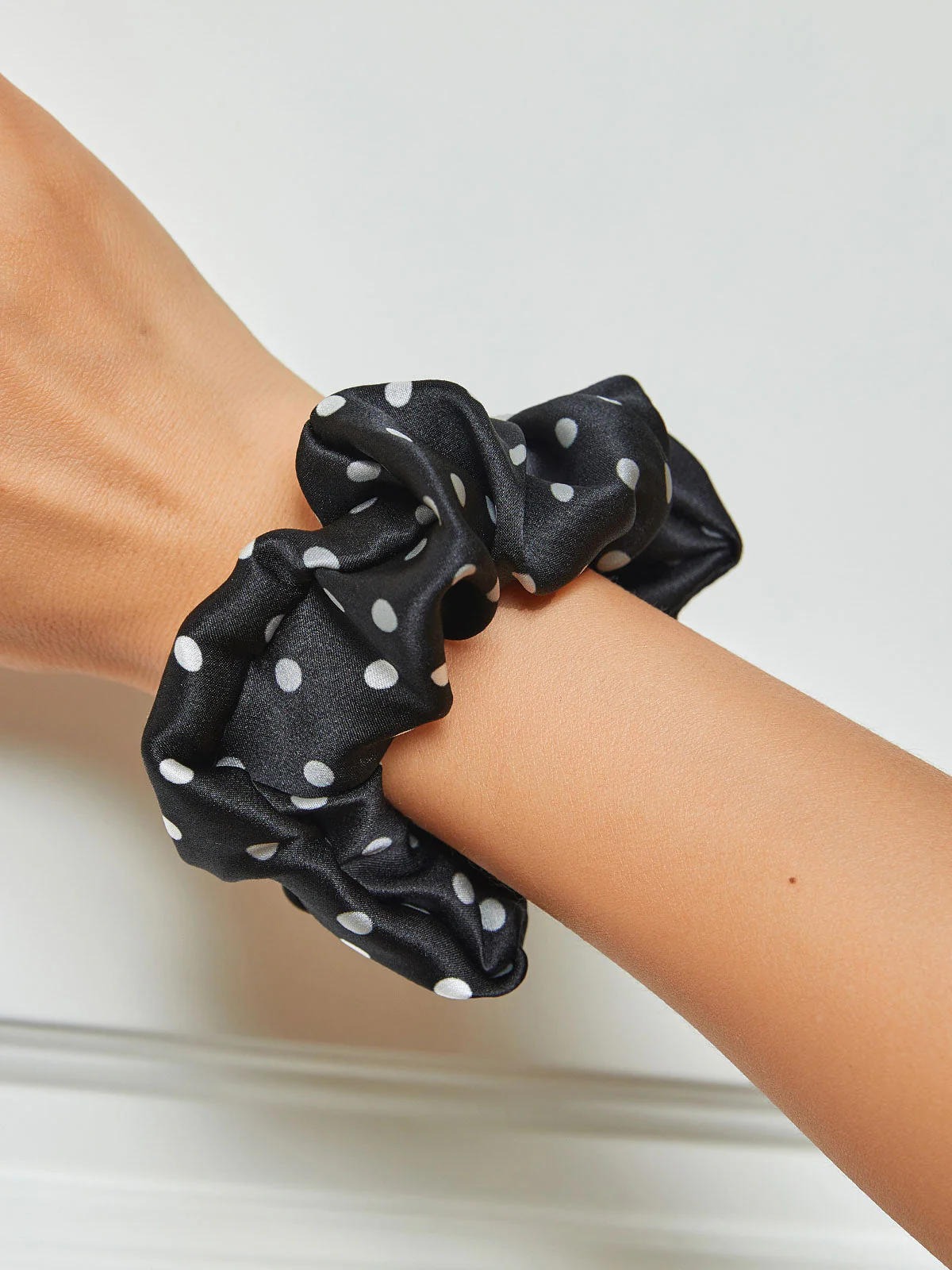 100% Mulberry Silk Soft Printed Large Hair Scrunchie - 3.5cm - Image 5