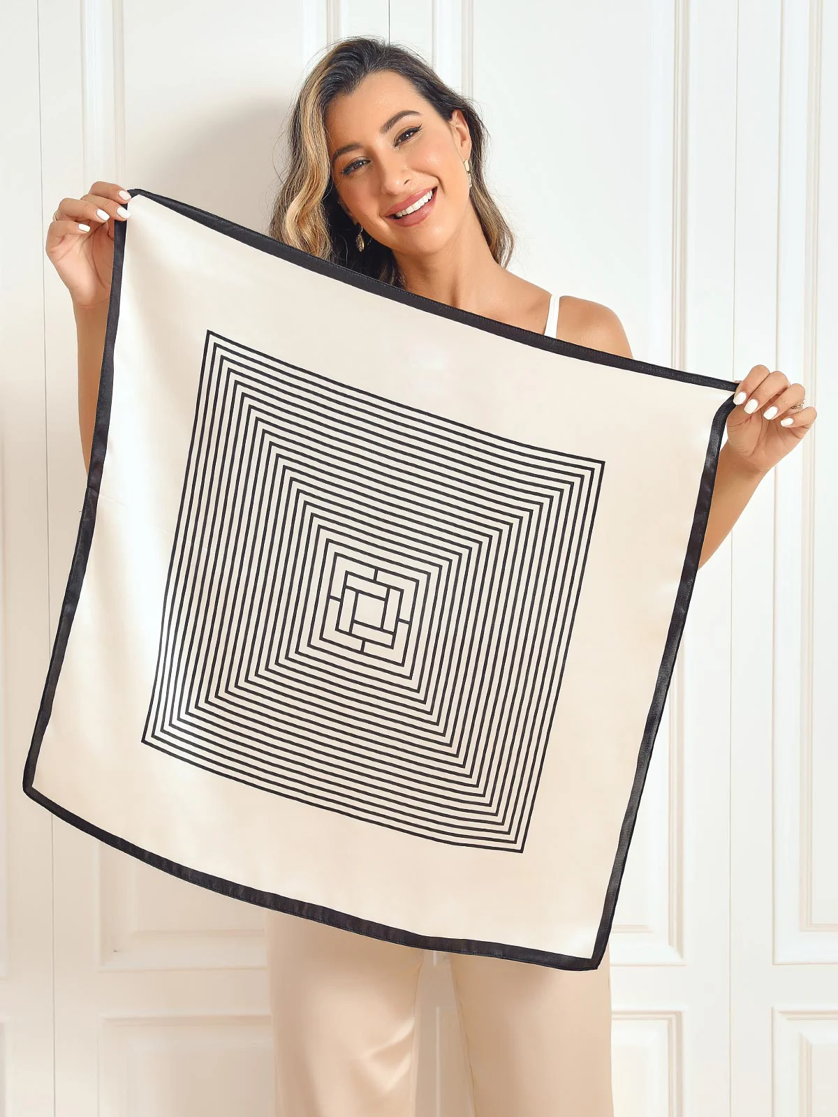 100% Mulberry Silk Printed Square Scarf 68x68cm/26.8 - Image 5
