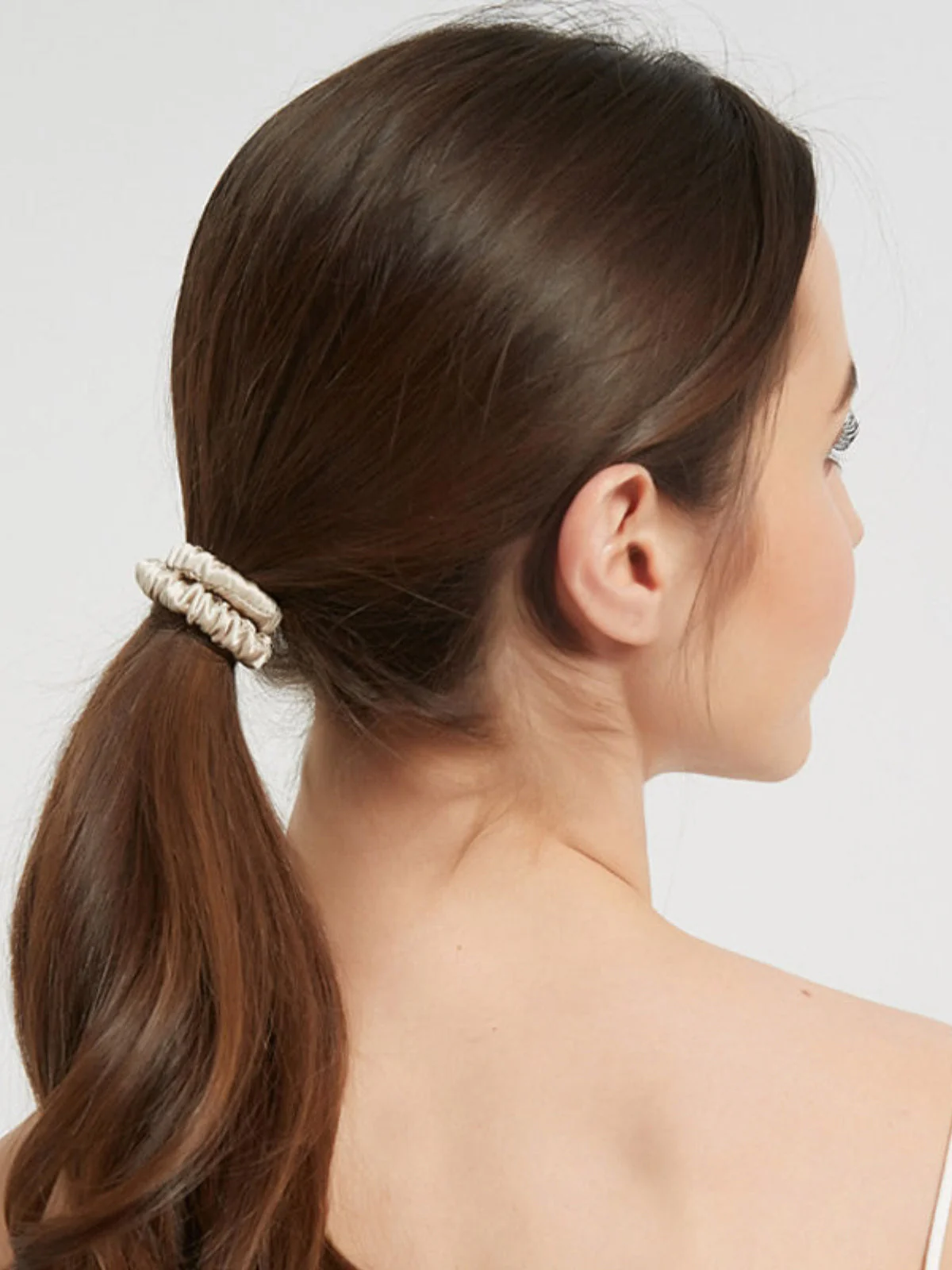 100% Mulberry Silk Soft Skinny Hair Scrunchie - 1cm - Image 13