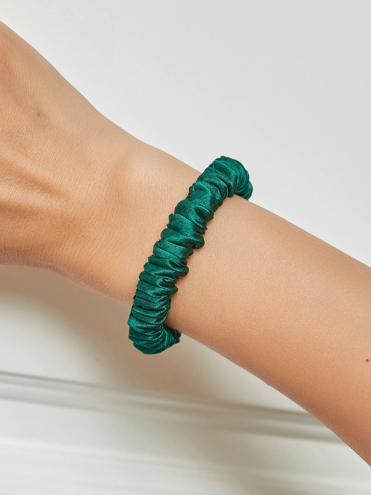 100% Mulberry Silk Soft Skinny Hair Scrunchie - 1cm - Image 41