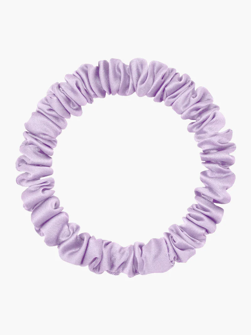 100% Mulberry Silk Soft Skinny Hair Scrunchie - 1cm - Image 48