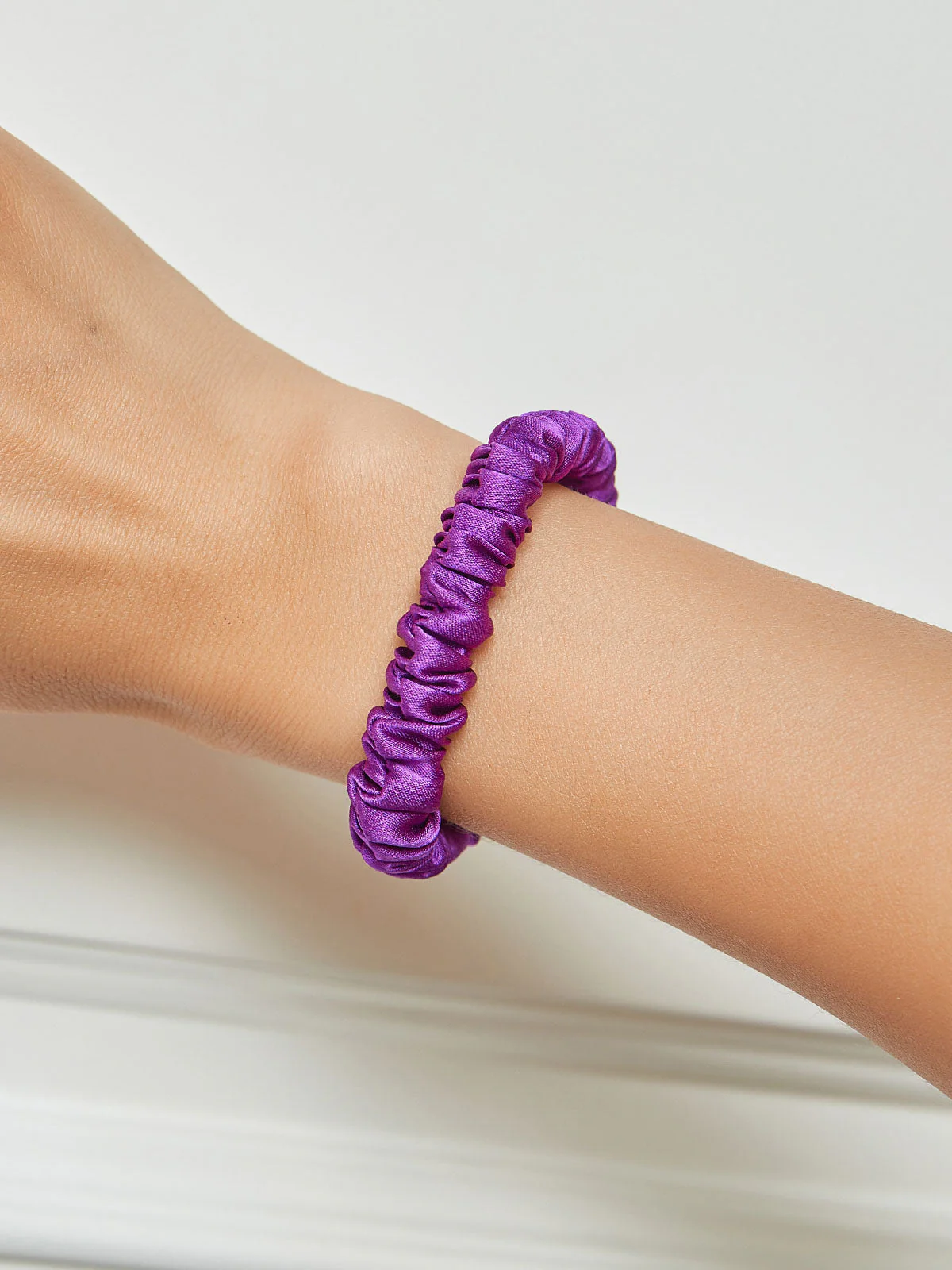 100% Mulberry Silk Soft Skinny Hair Scrunchie - 1cm - Image 53