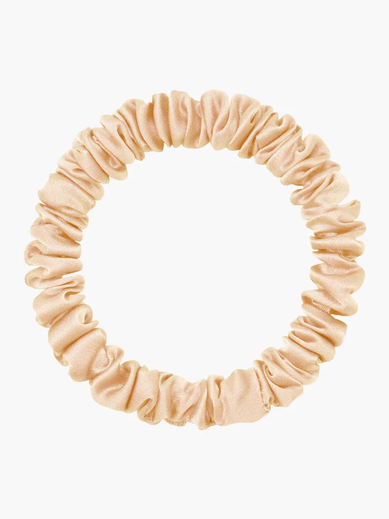 100% Mulberry Silk Soft Skinny Hair Scrunchie - 1cm - Image 68