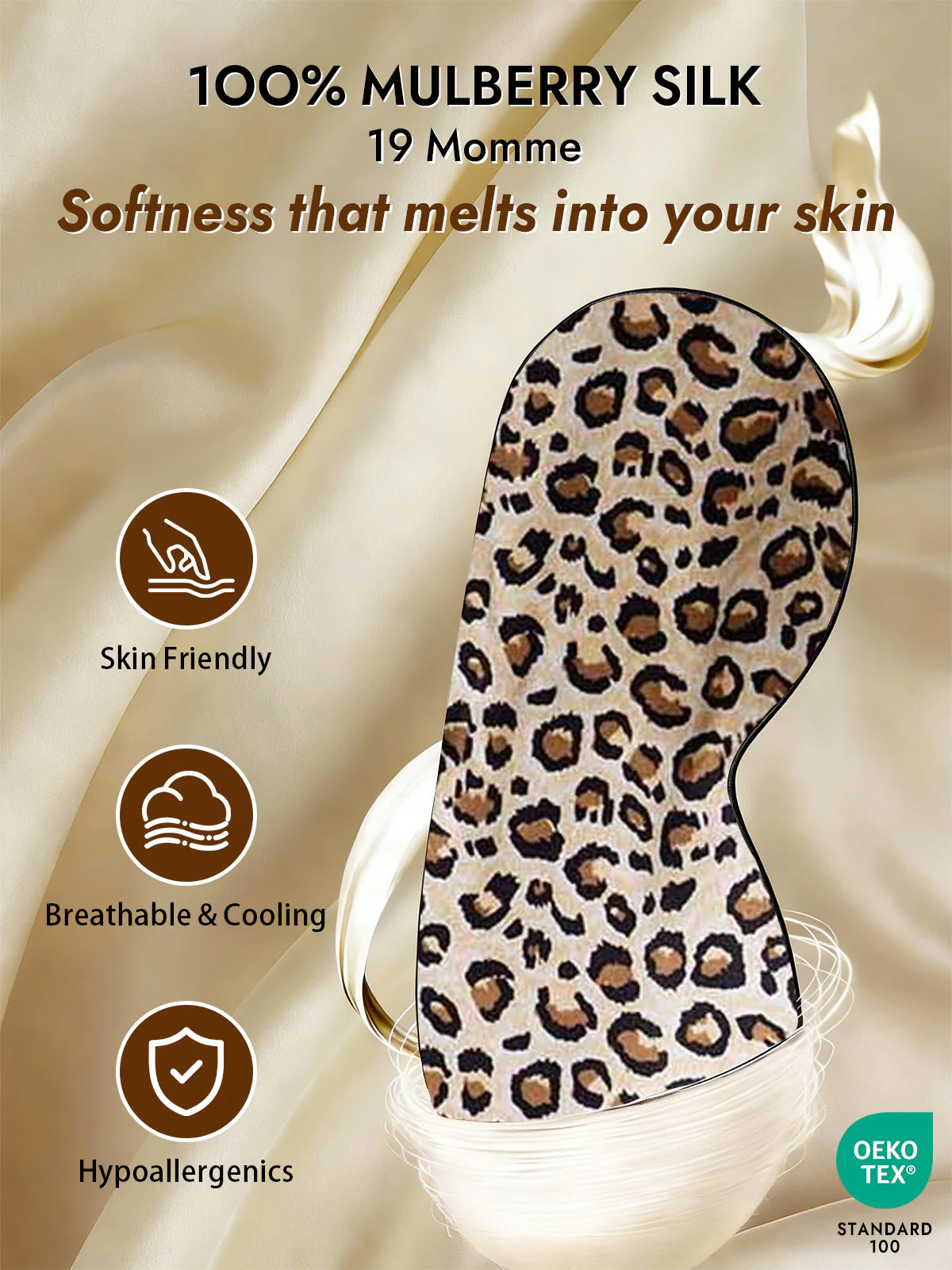 100% Mulberry Silk Elastic Band Sleep Eye Mask - Image 15