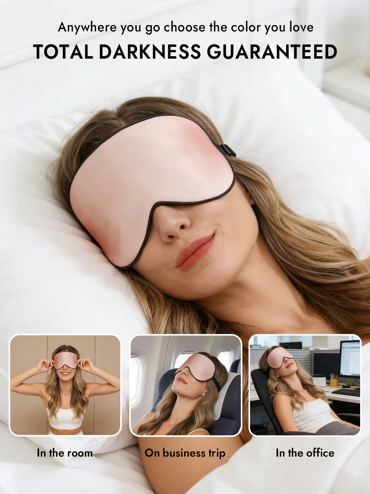 100% Mulberry Silk Elastic Band Sleep Eye Mask - Image 24